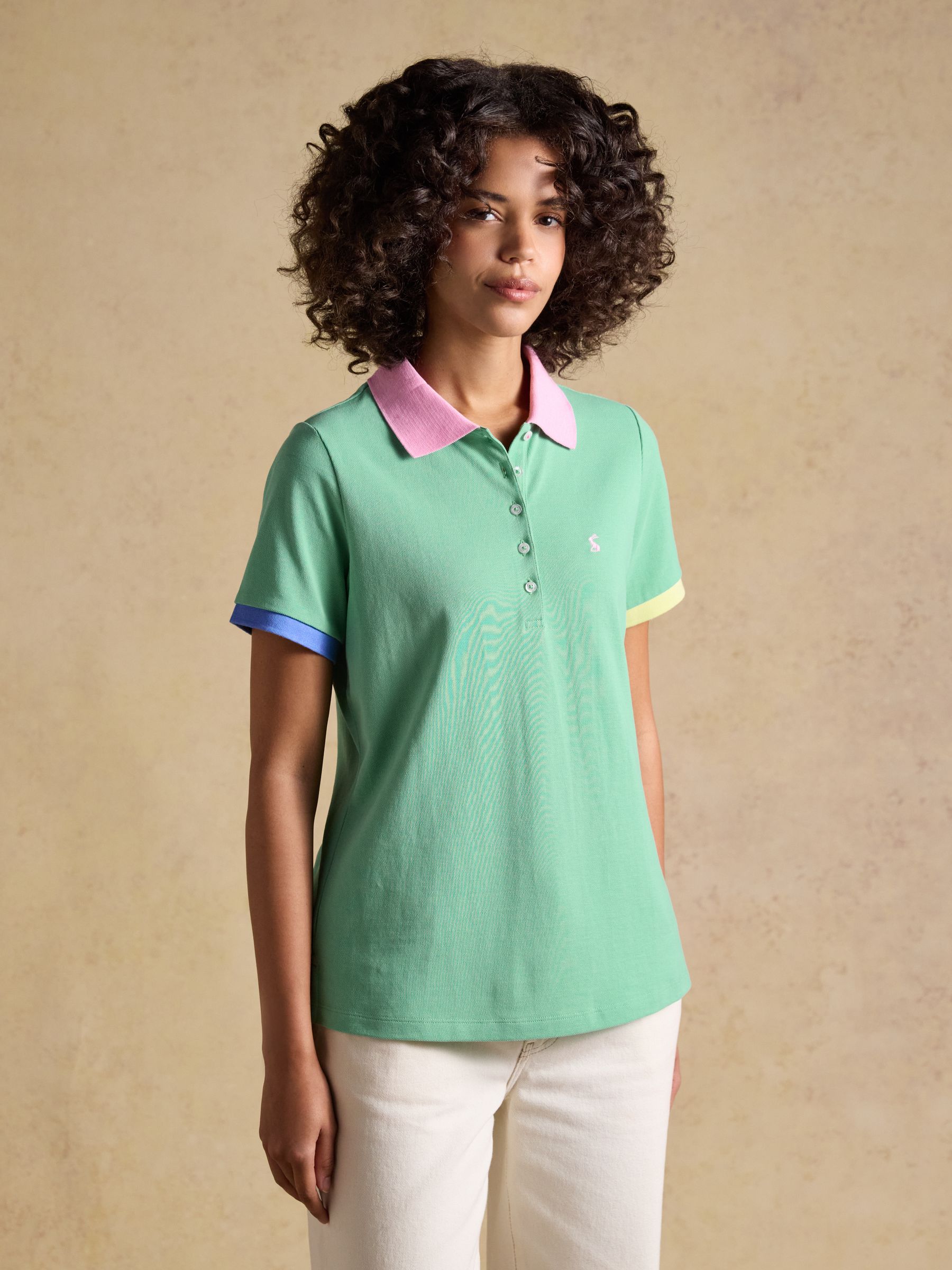 Woody Mint Green Cotton Pique Short Sleeve Polo Shirt - Image 1 of 8 Woody Mint Green Cotton Pique Short Sleeve Polo Shirt - Image 1 of 8