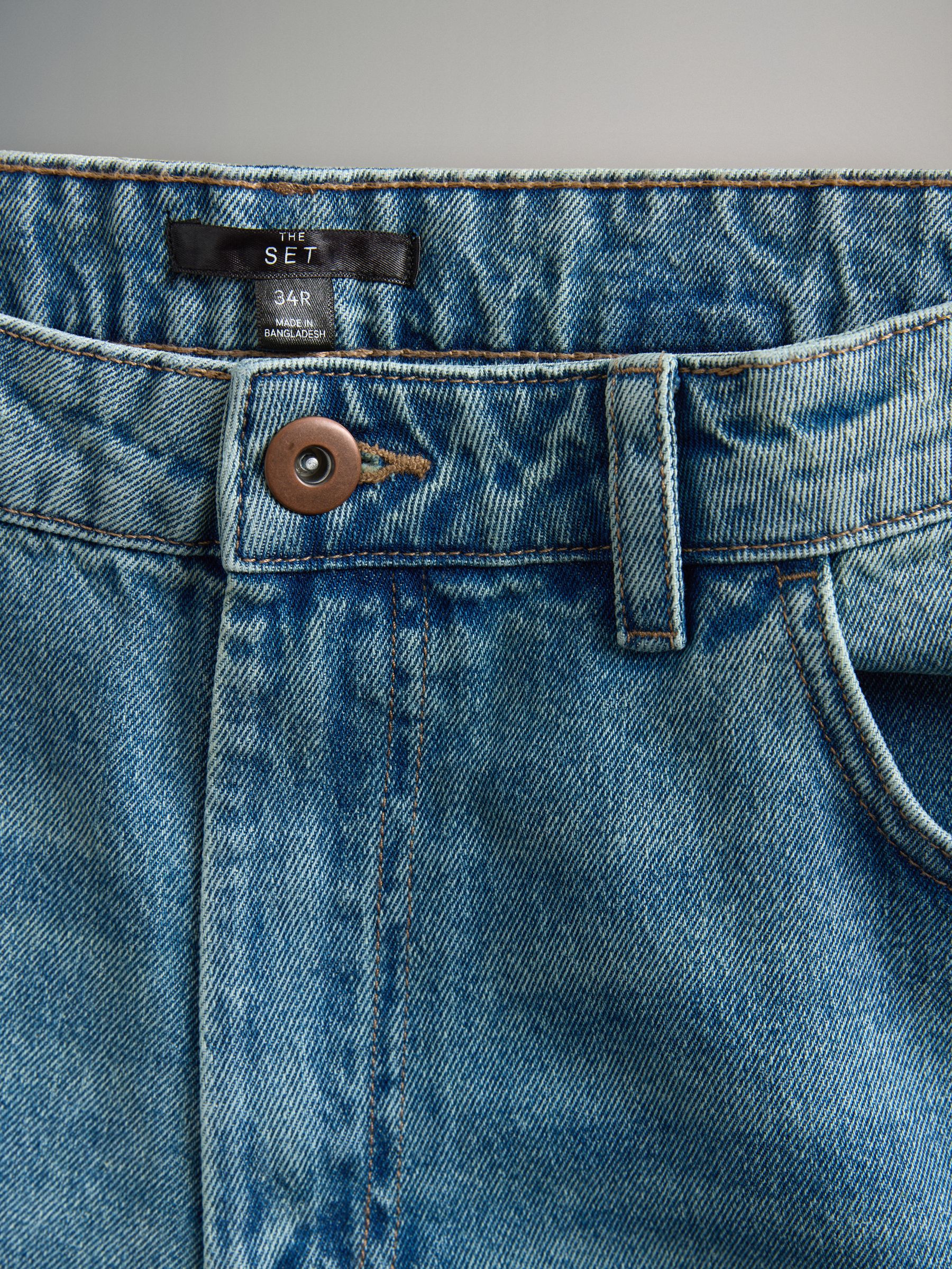 2 Pack Baggy Fit Jeans Mid Blue Denim - Image 6 of 6