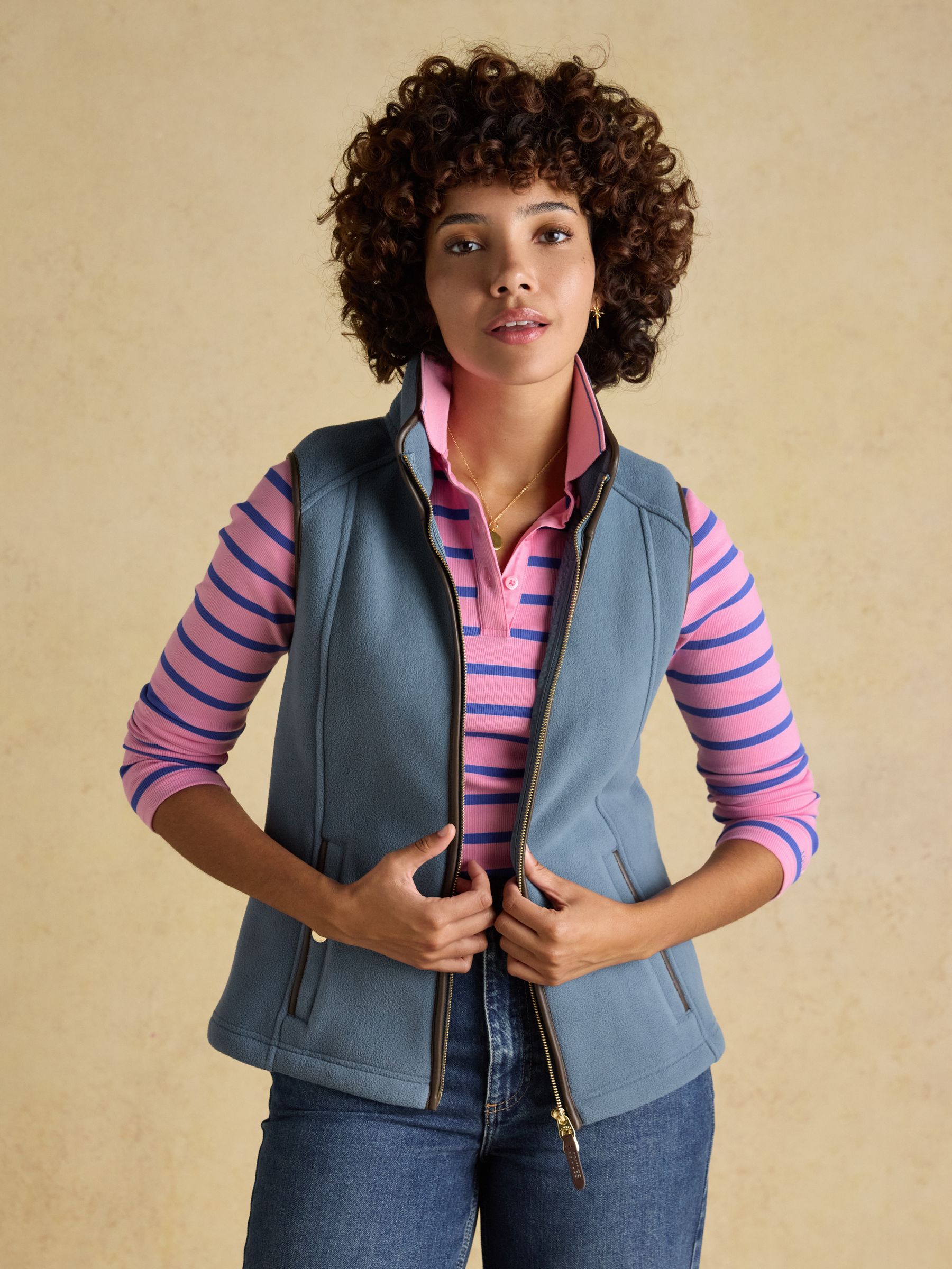 Heritage Chambray Blue Regular Fleece Gilet - Image 10 of 14