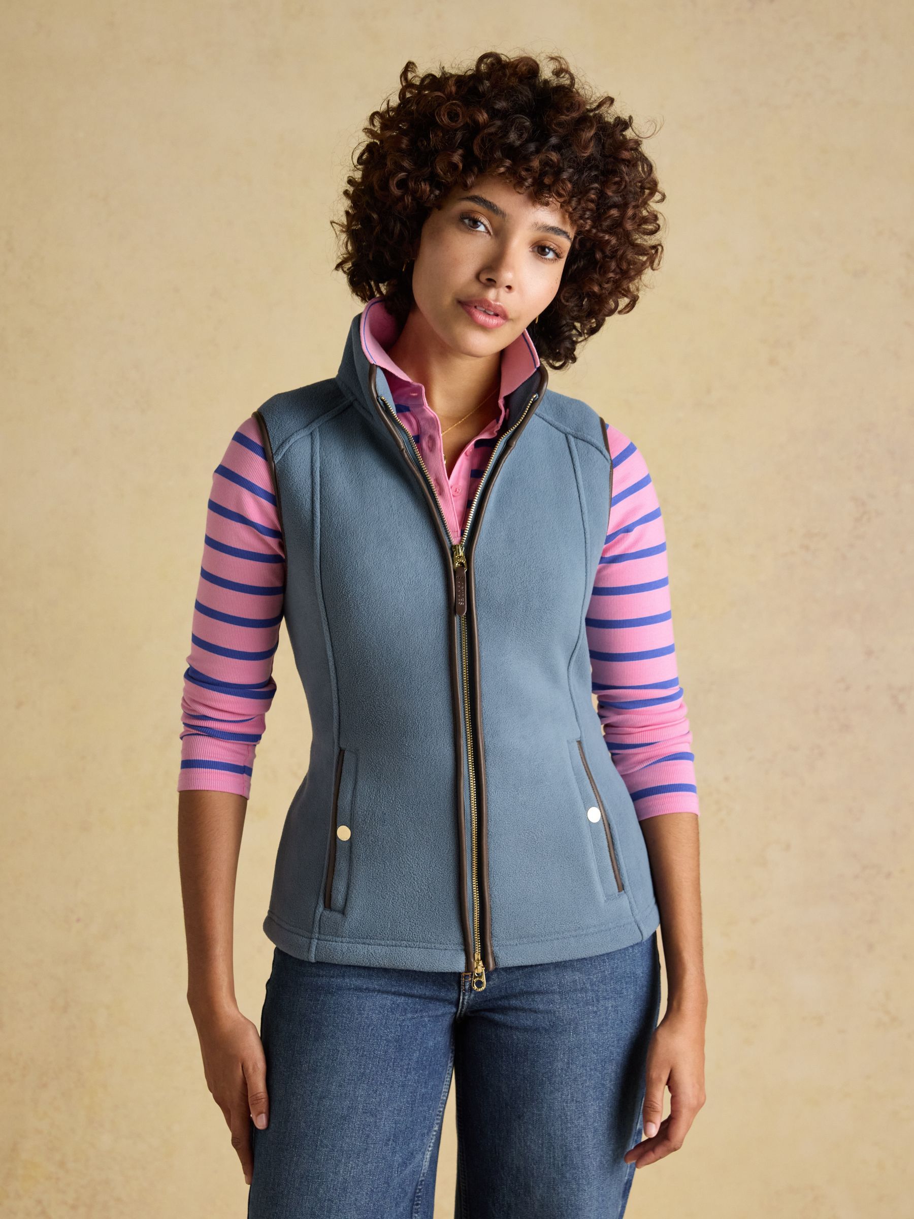 Heritage Chambray Blue Regular Fleece Gilet - Image 4 of 14