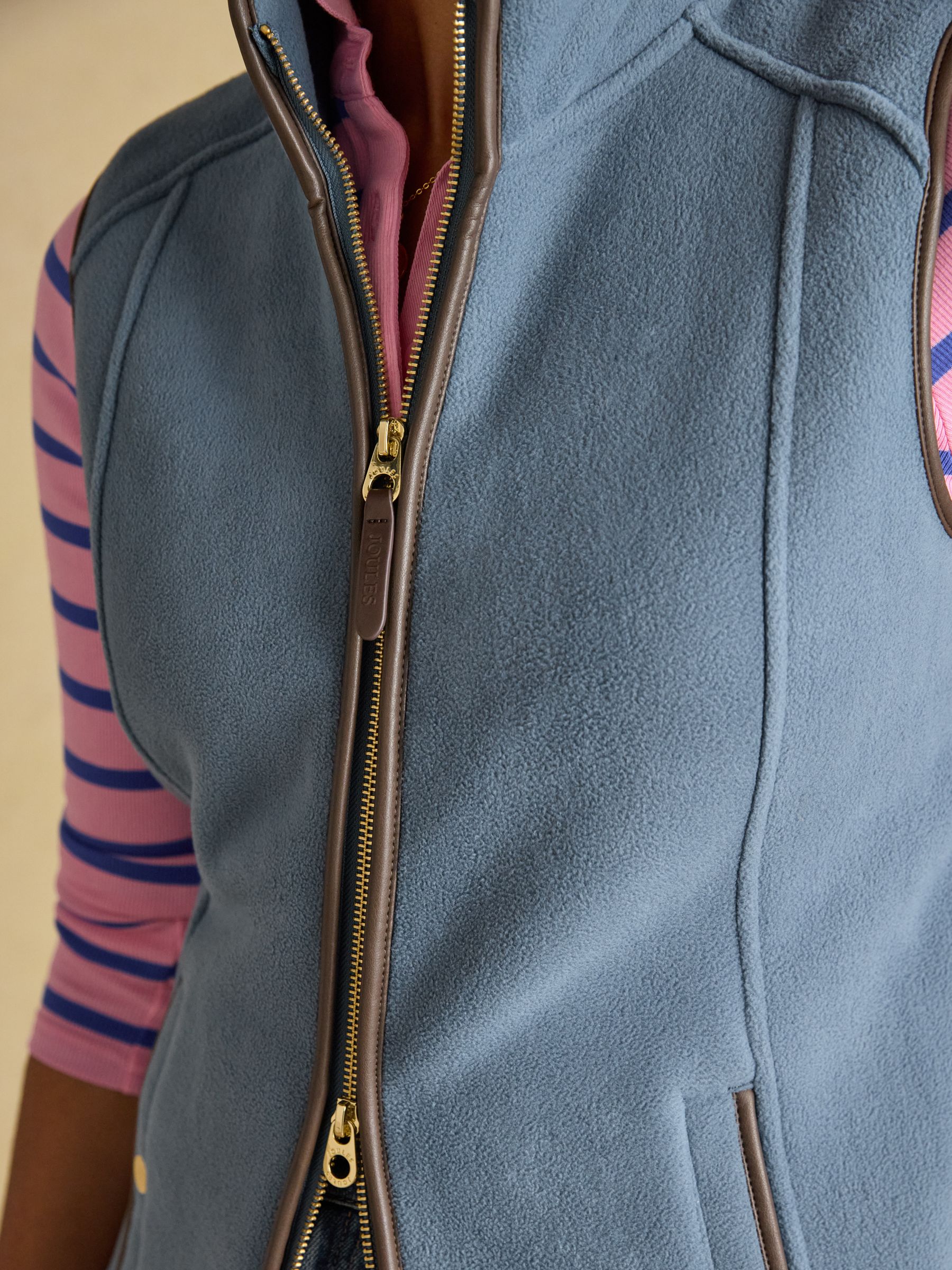 Heritage Chambray Blue Regular Fleece Gilet - Image 7 of 14