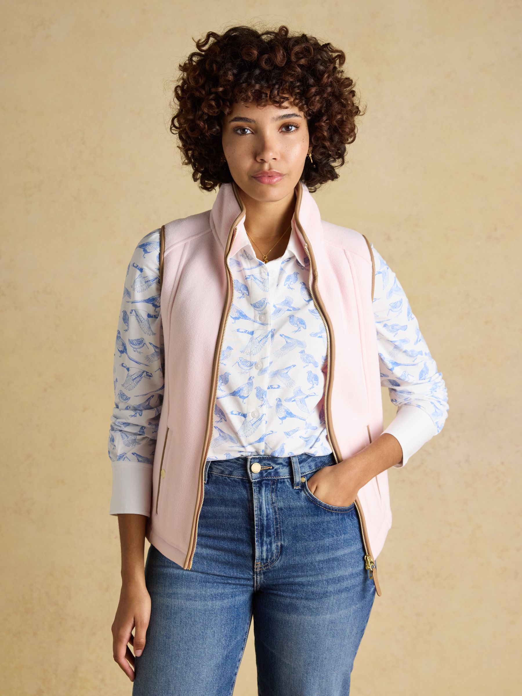 Heritage Light Pink Longline Polar Fleece Gilet - Image 5 of 11