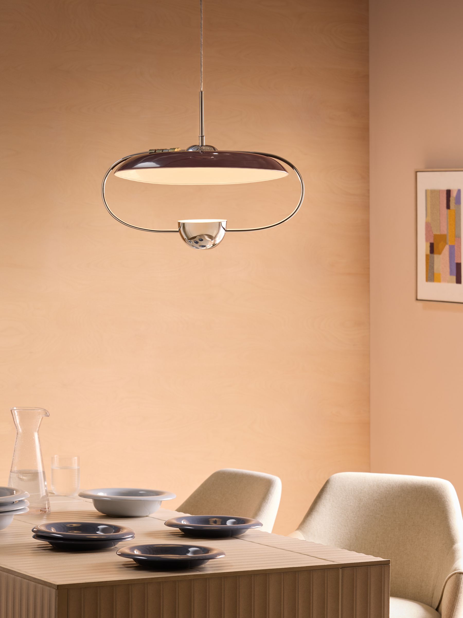 Brando Pendant in Chrome/Brown - Image 1 of 5 Brando Pendant in Chrome/Brown - Image 1 of 5