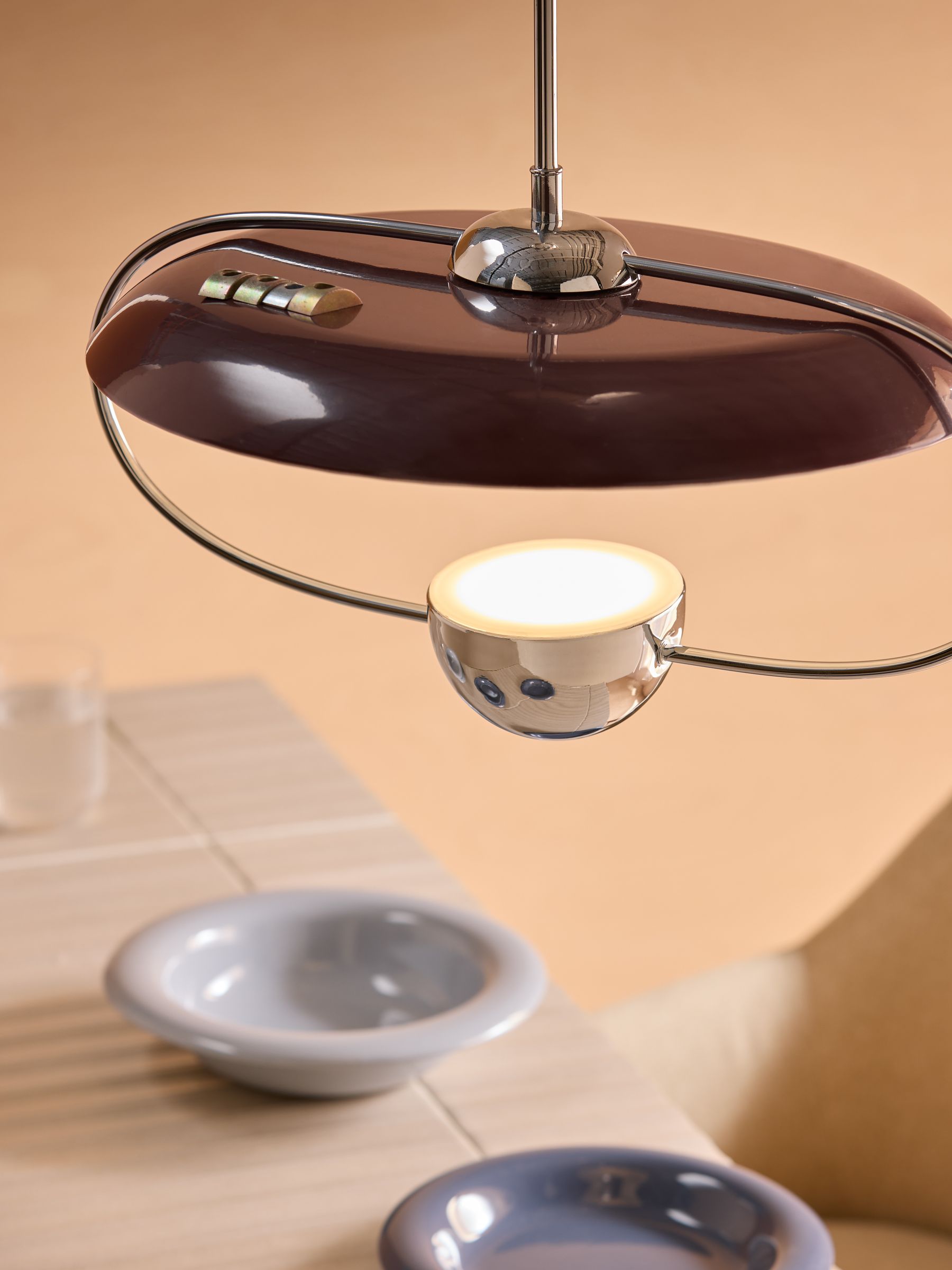 Brando Pendant in Chrome/Brown - Image 2 of 5