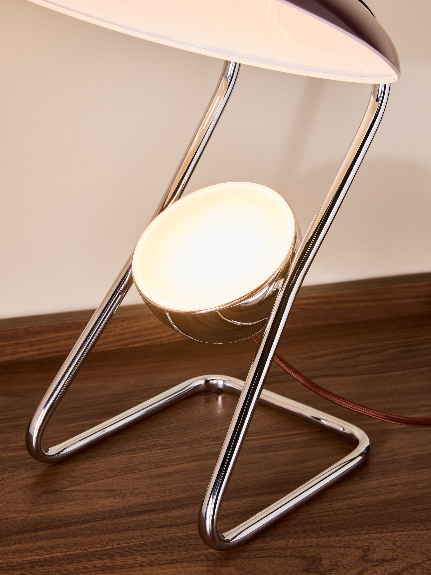 Brando Table Lamp in Brown/Chrome - Image 2 of 5