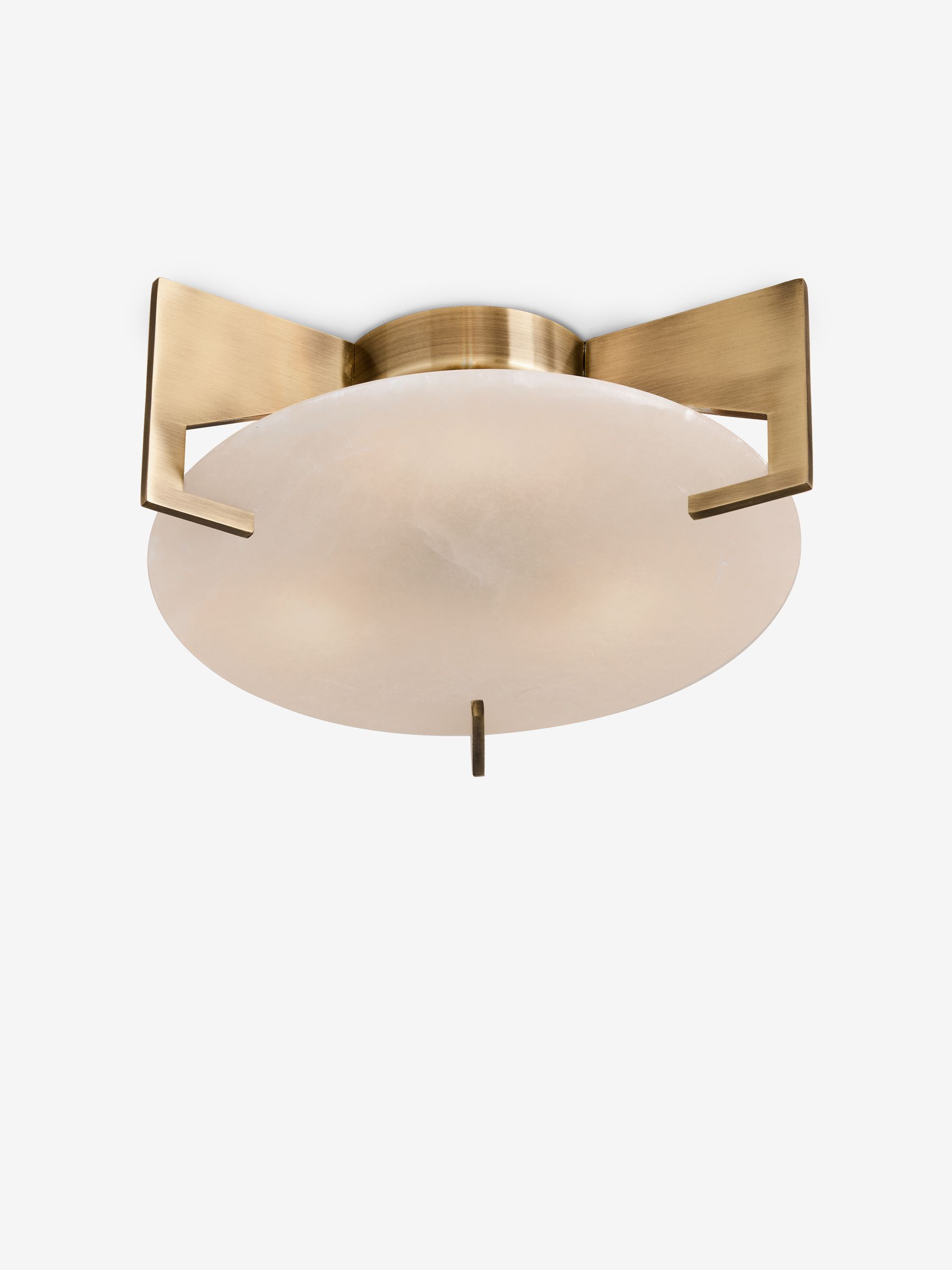 Quila Alabaster Flush Fitting Flush Ceiling Light in Brass/White - Image 3 of 4