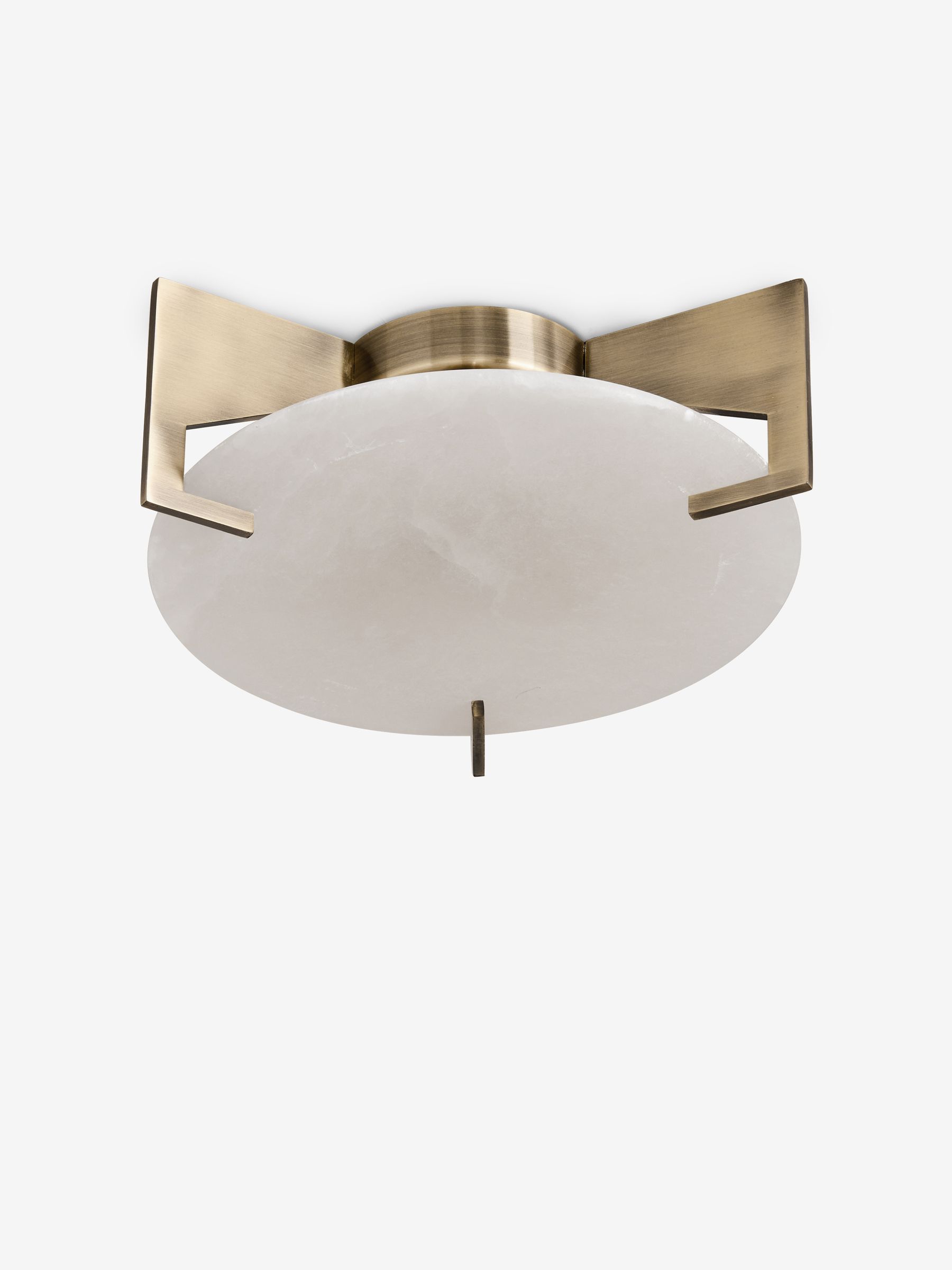 Quila Alabaster Flush Fitting Flush Ceiling Light in Brass/White - Image 4 of 4