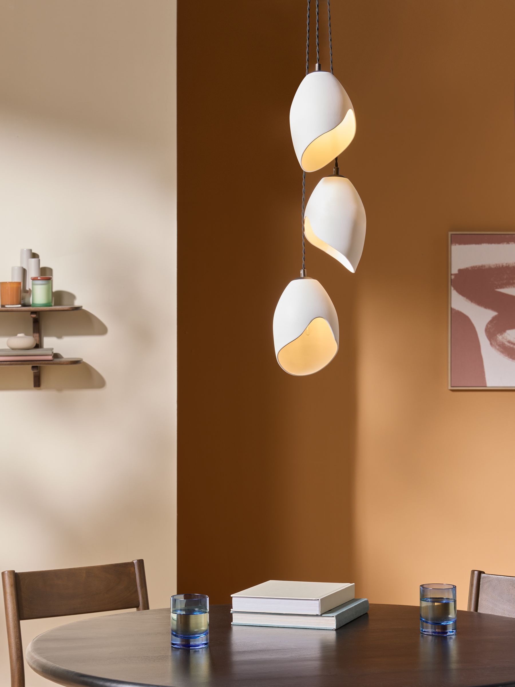 Emrys 3 Cluster Light in Cream/Black - Image 1 of 5 Emrys 3 Cluster Light in Cream/Black - Image 1 of 5