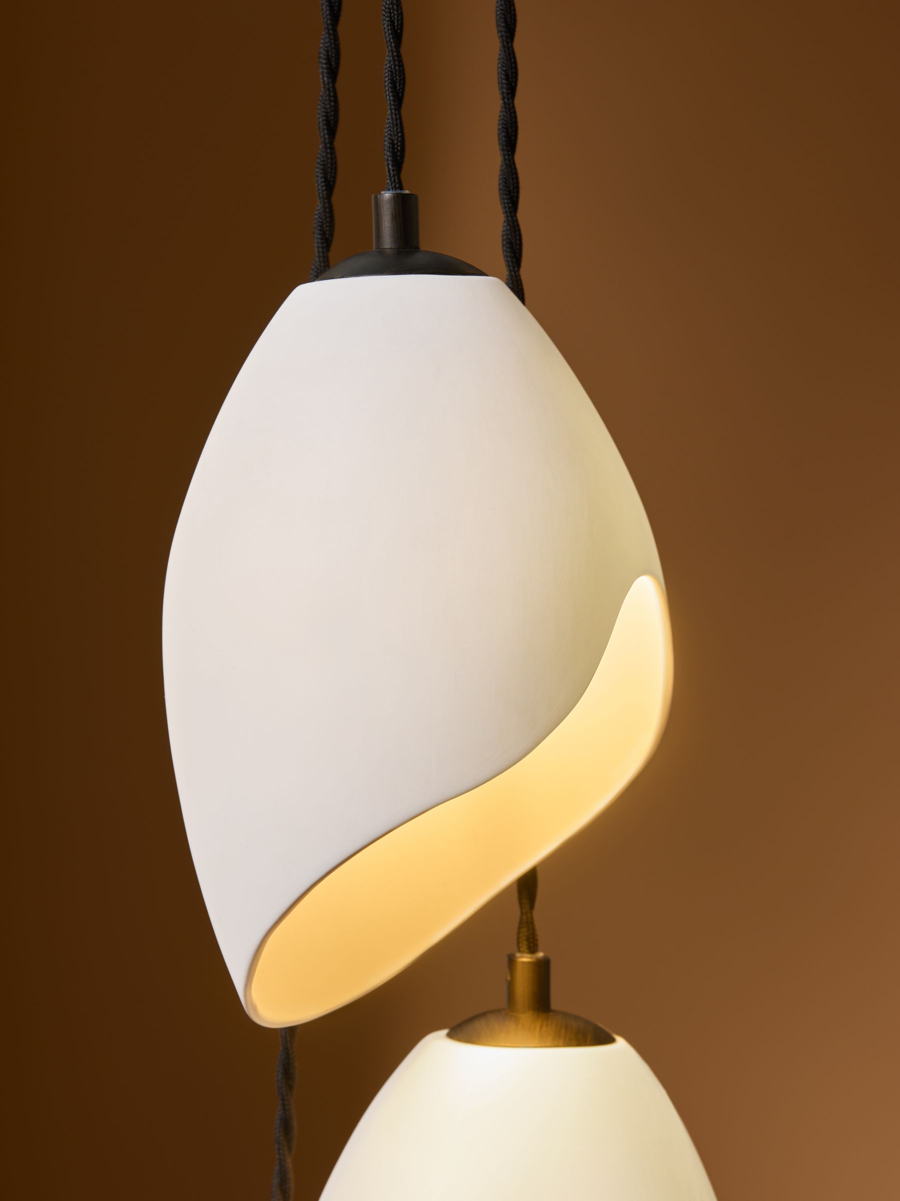 Emrys 3 Cluster Light in Cream/Black - Image 2 of 5