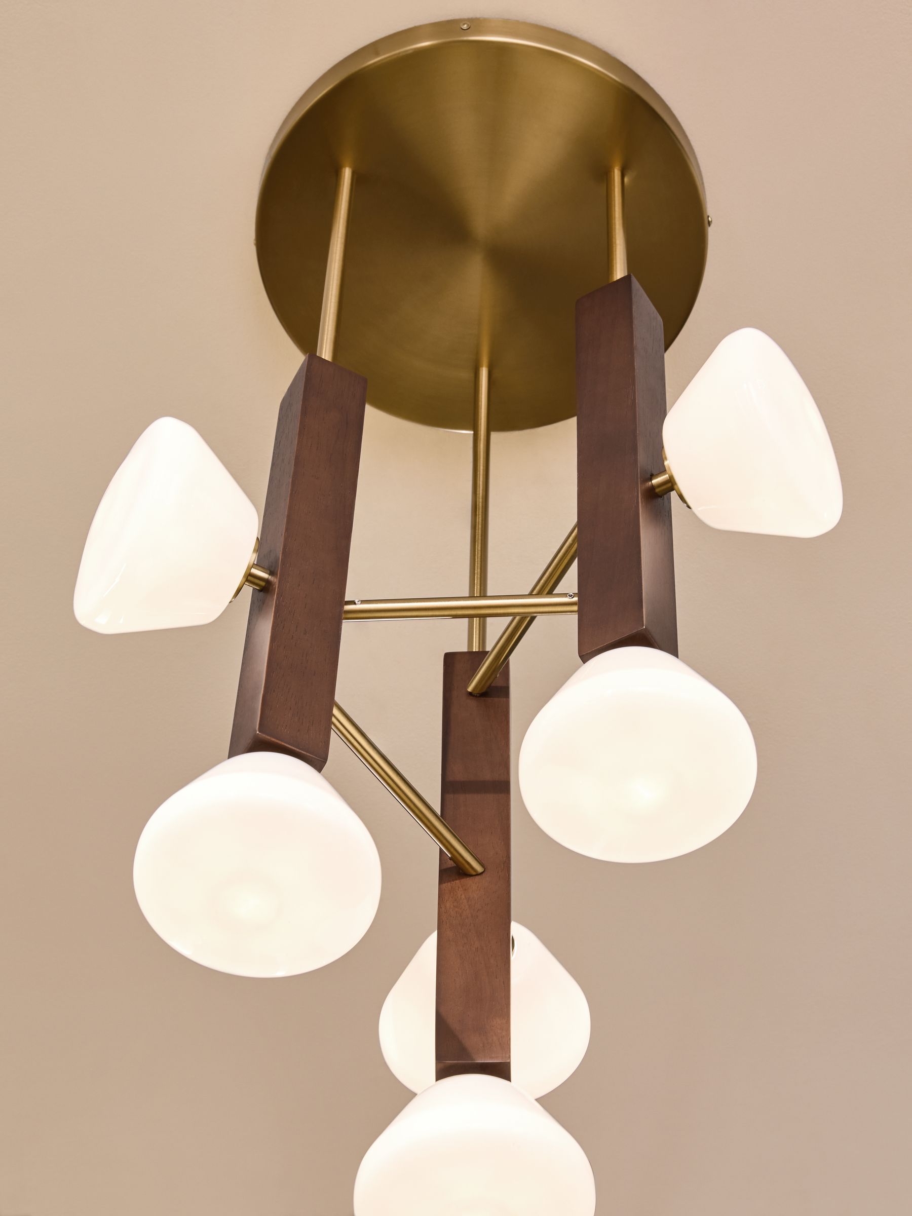 Cillian 6 Light Cluster Pendant Light in Dark Wood - Image 3 of 5