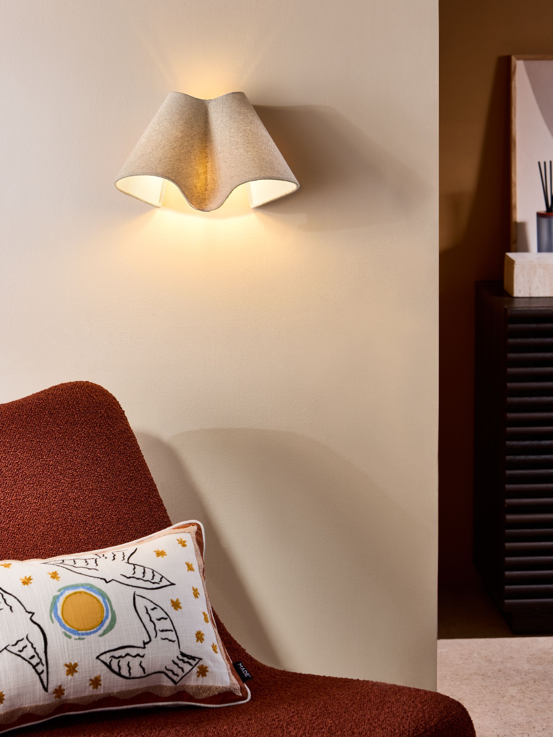 Caspian Wall Light in Cream - Image 1 of 5