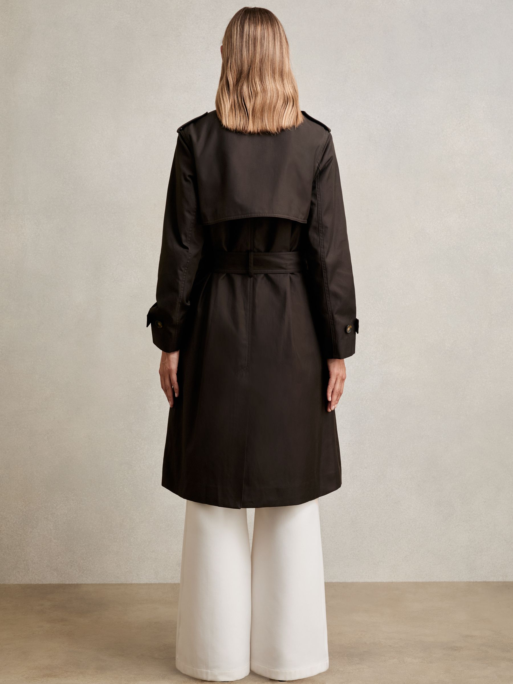 Hooded Insert Trench Coat in Chocolate Brown - Image 6 of 7