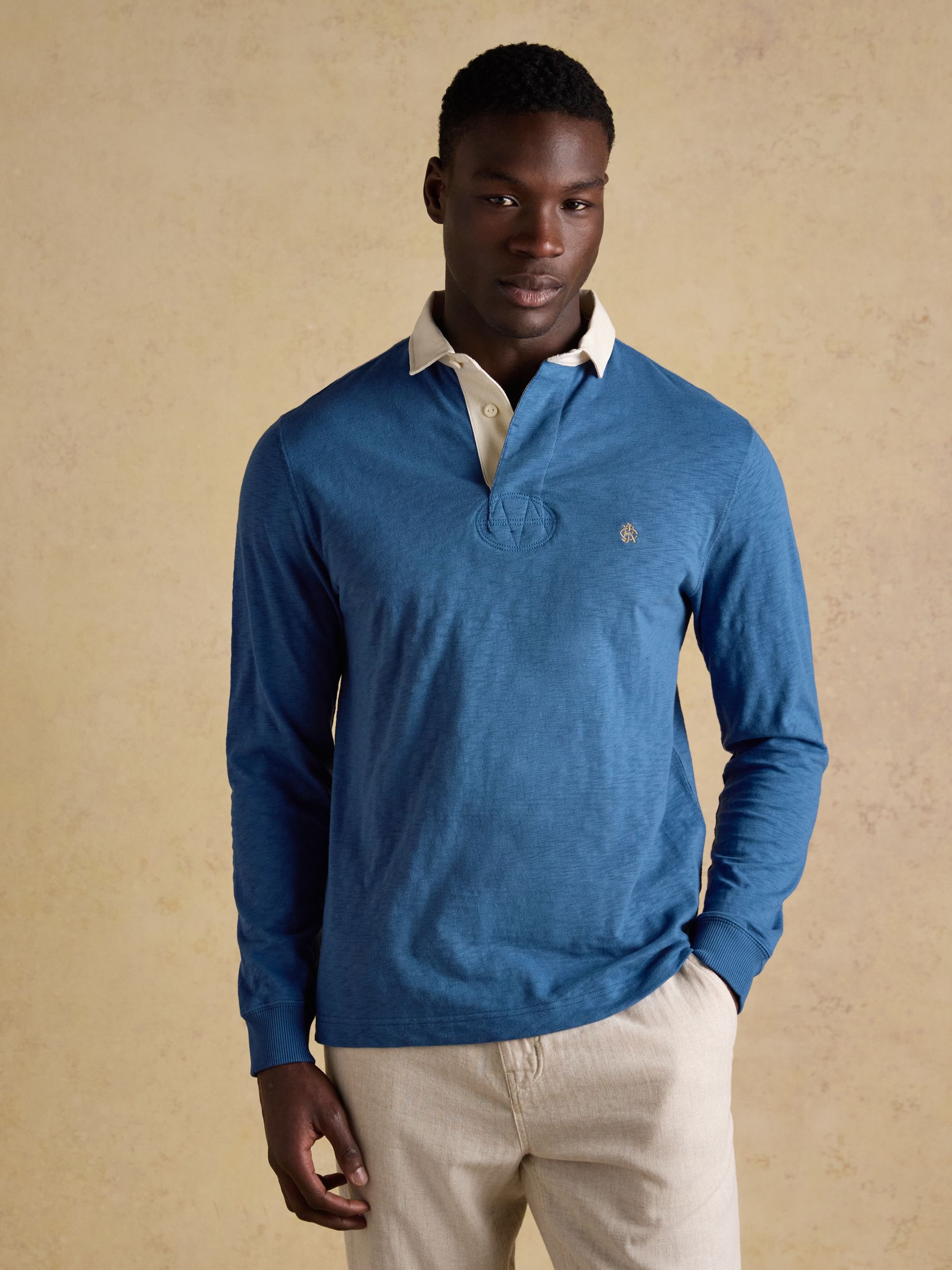 Summer Slub Navy Blue Rugby Shirt - Image 2 of 9