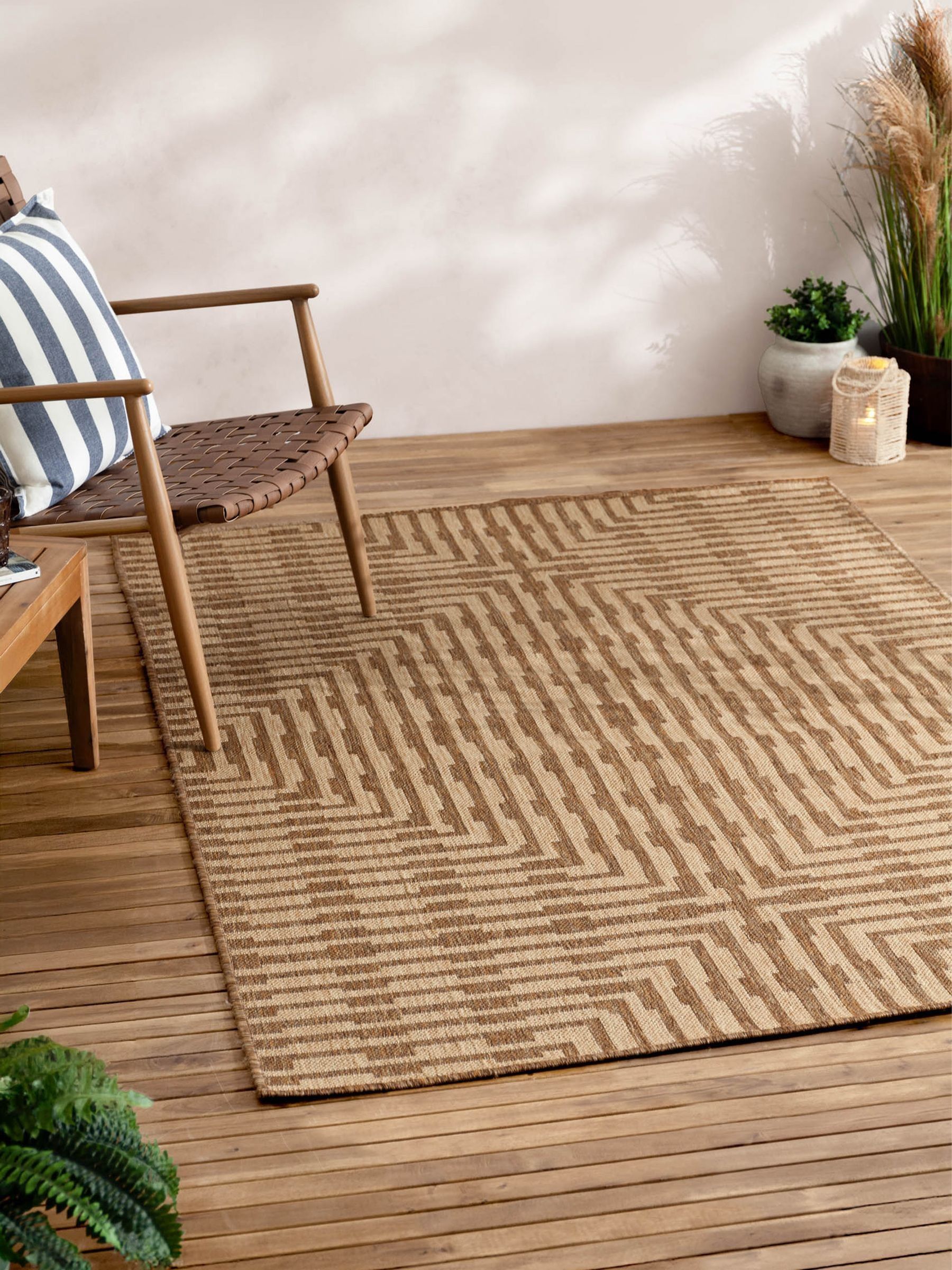Natural Sandown Jute Effect Indoor/Outdoor Washable Rug - Image 1 of 5