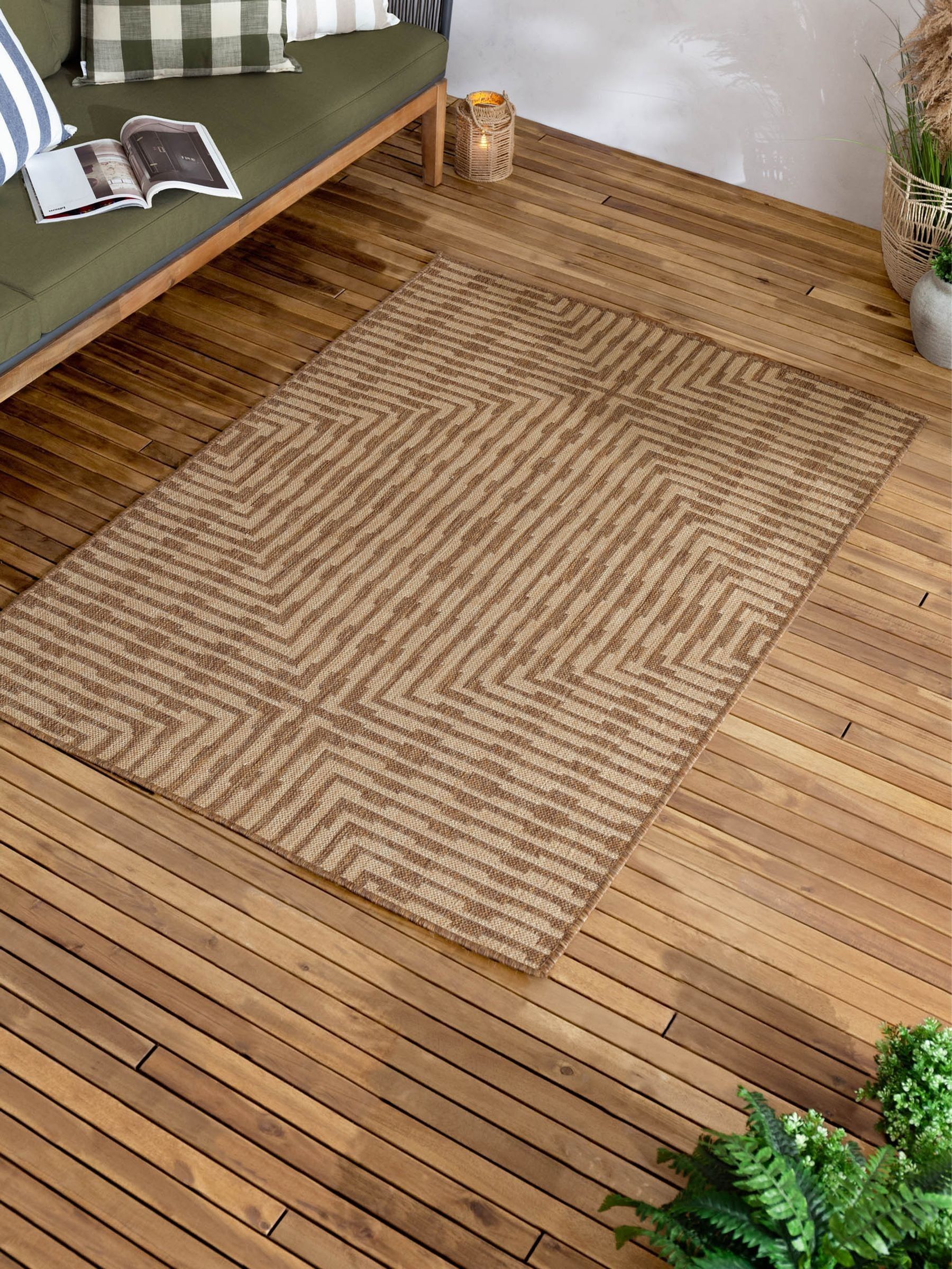 Natural Sandown Jute Effect Indoor/Outdoor Washable Rug - Image 3 of 5