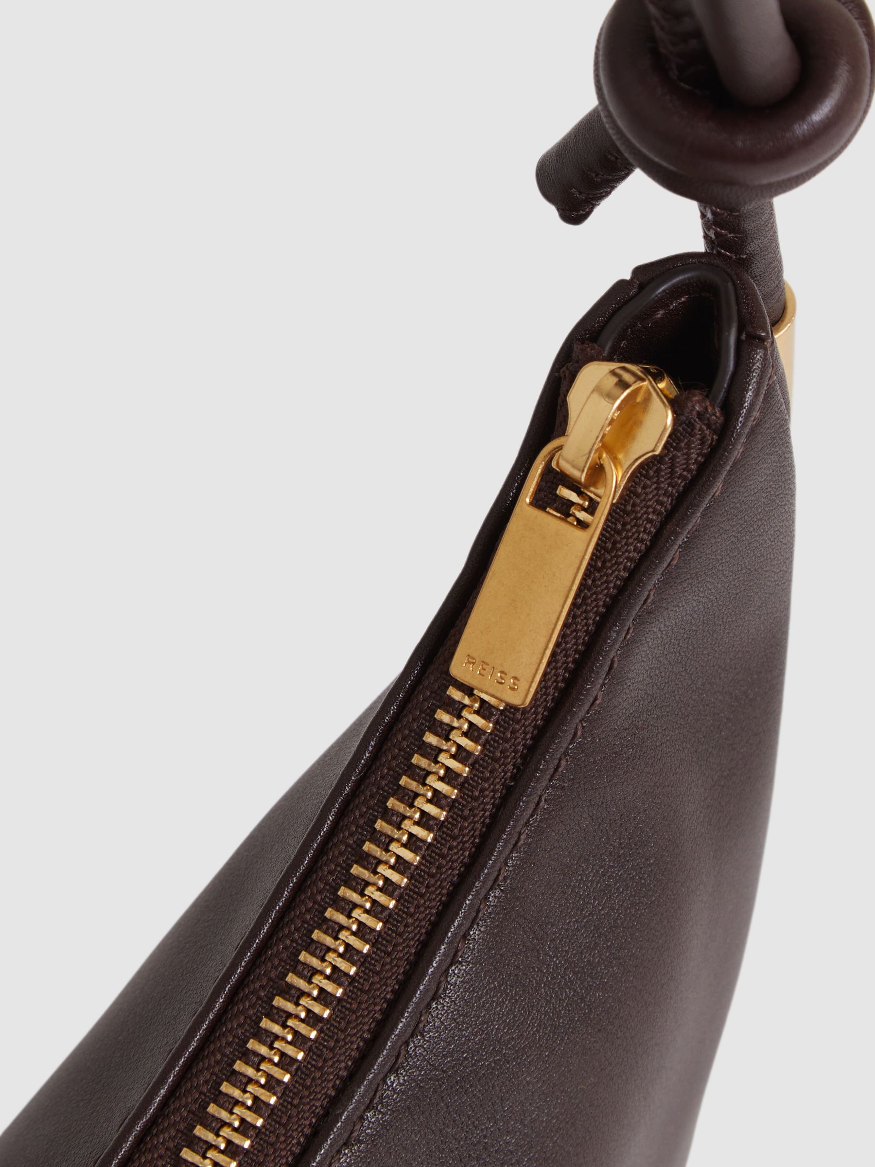 Leather Rope Strap Shoulder Bag in Oxblood - Image 6 of 6