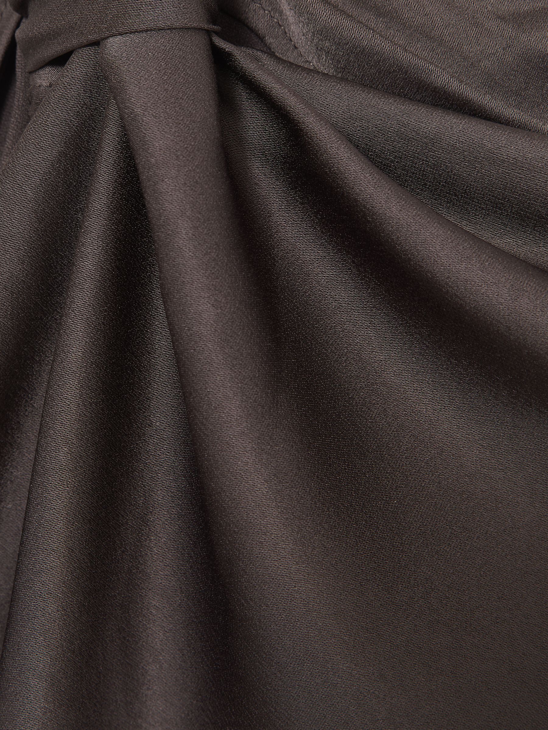 Satin Asymmetric Draped Midi Dress in Mauve - Image 6 of 6