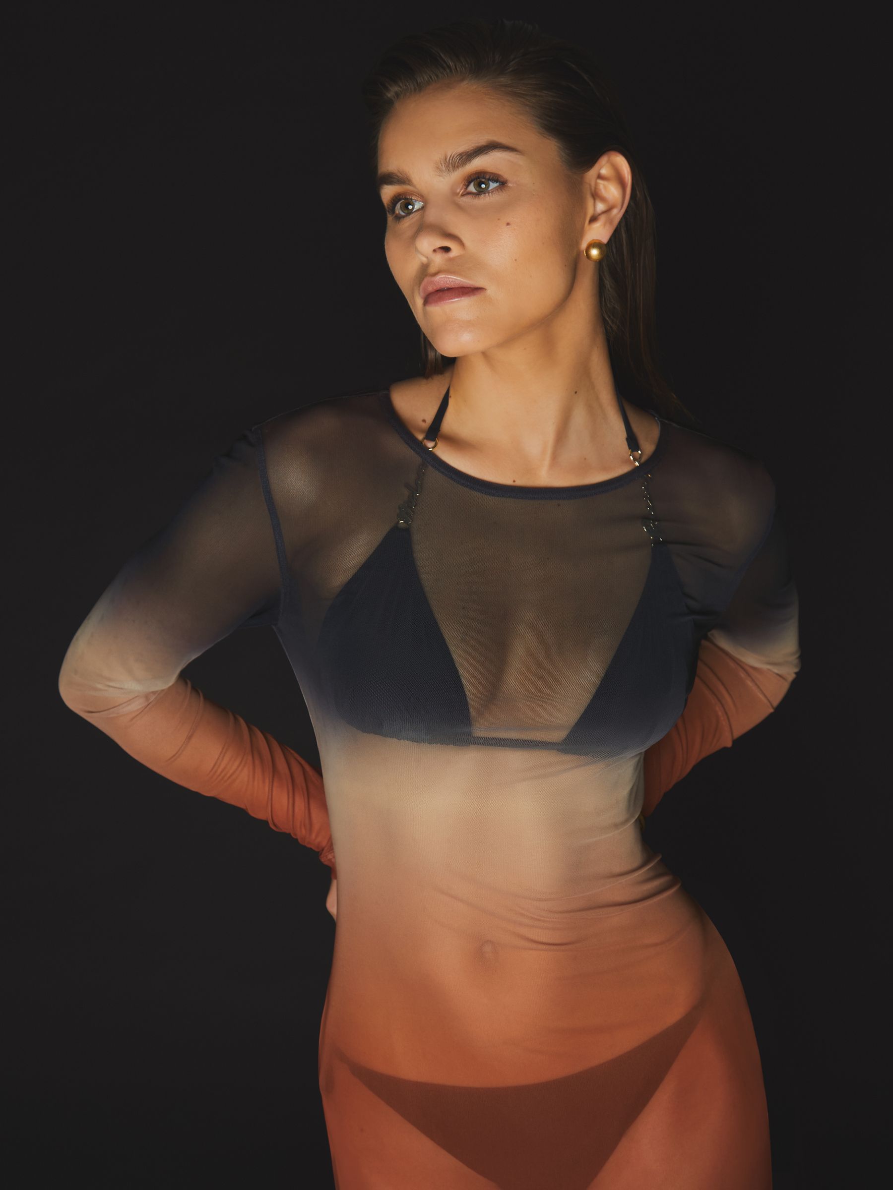 McLaren F1 Team Ombré Mesh Maxi Dress in Multi - Image 3 of 8