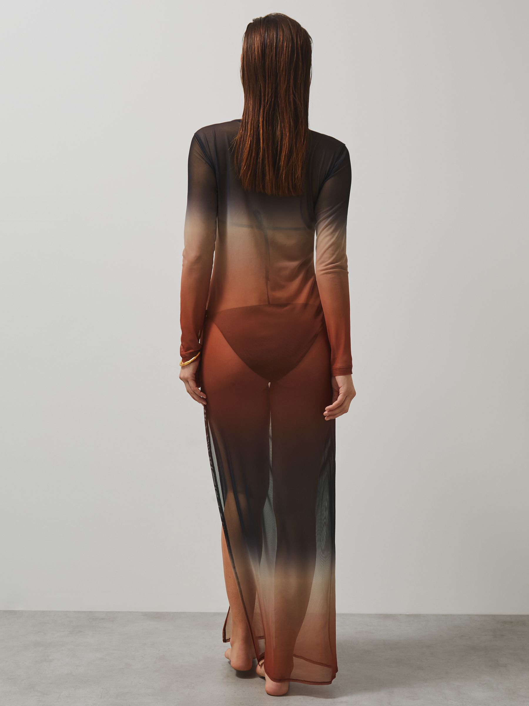 McLaren F1 Team Ombré Mesh Maxi Dress in Multi - Image 5 of 8