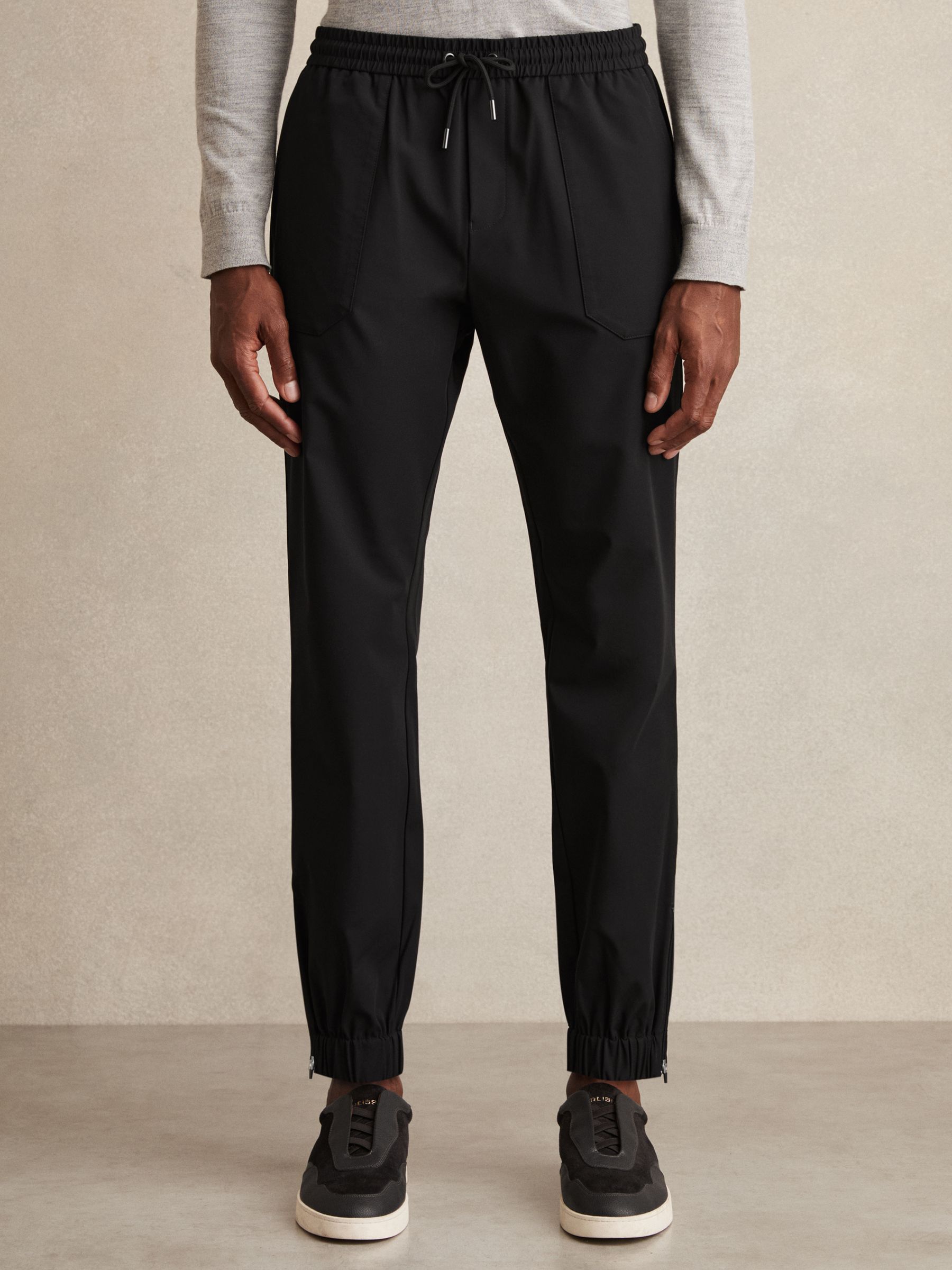 Stretch-Nylon Cuff Trousers in Black - Image 3 of 7