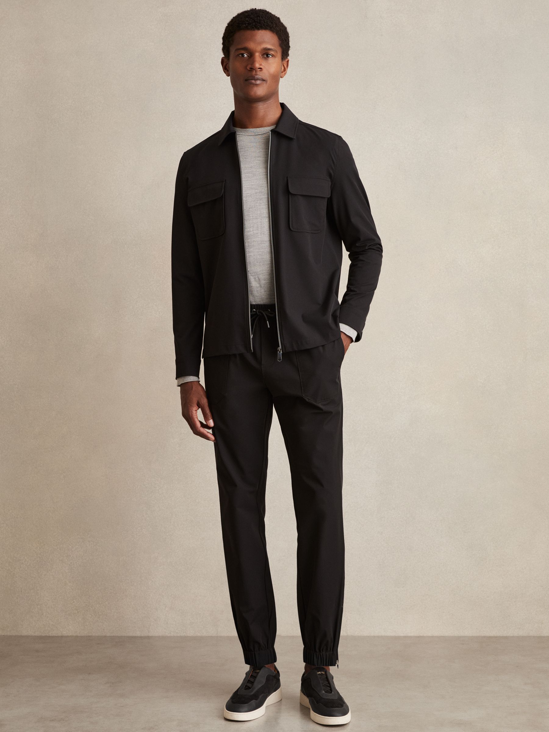 Stretch-Nylon Cuff Trousers in Black - Image 6 of 7
