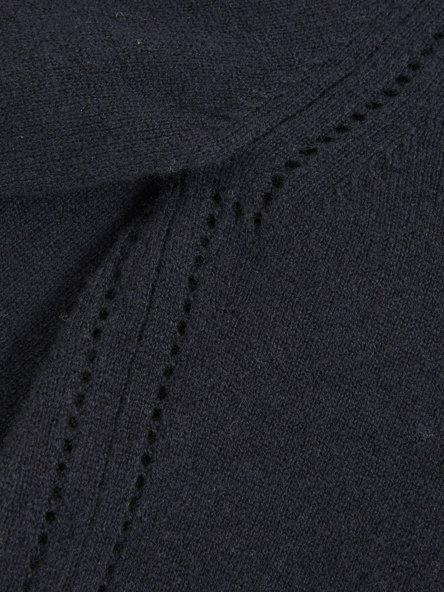 13-14 yrs Wool-Blend Open-Stitch Jumper with Cashmere in Navy - Image 5 of 5