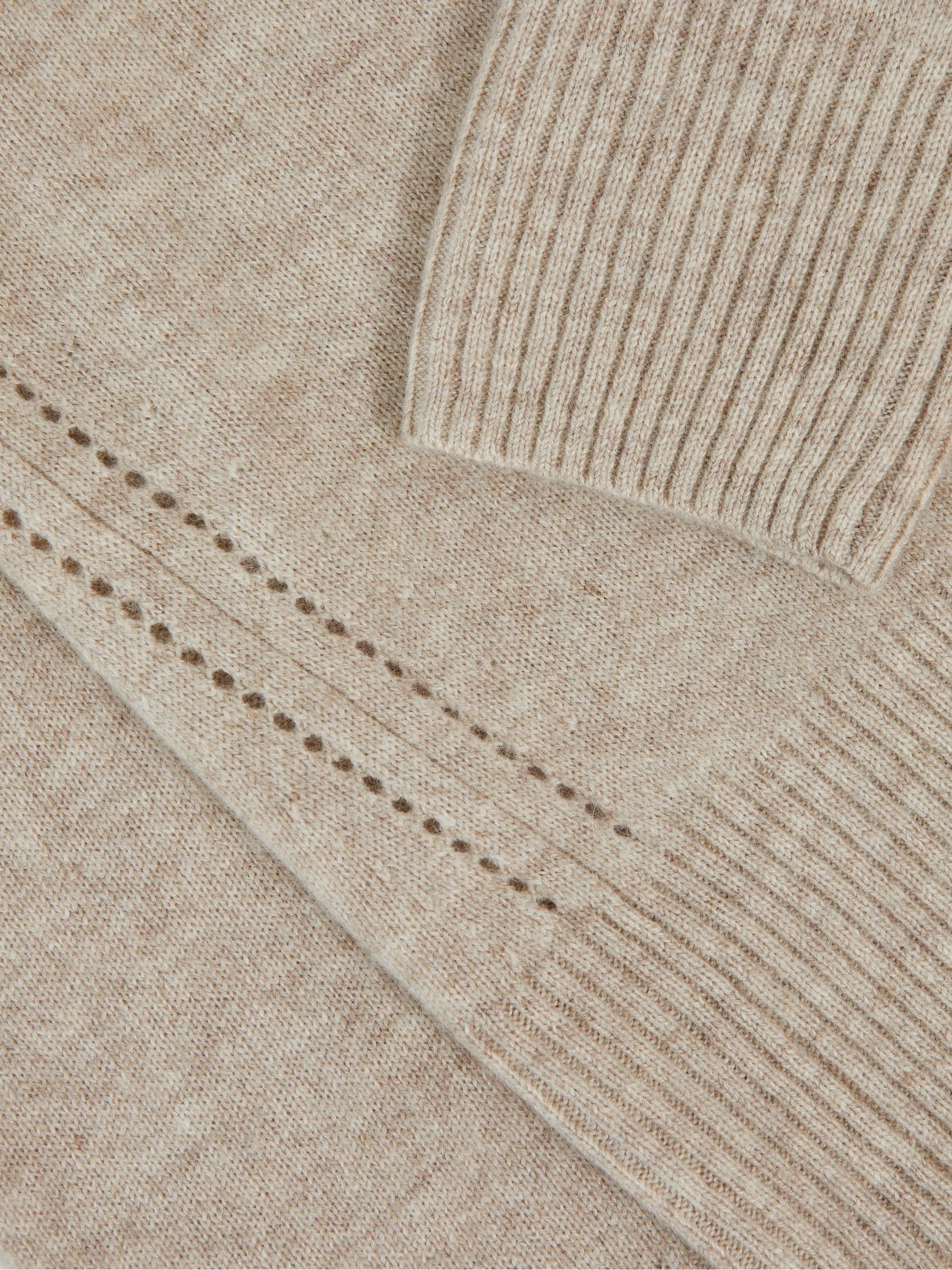13-14 yrs Wool-Blend Open-Stitch Jumper with Cashmere in Oatmeal - Image 3 of 3