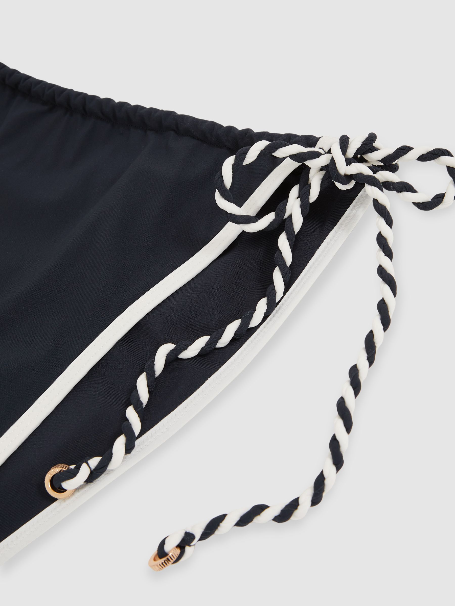 Twist-Strap Tie-Side Bikini Bottoms in Navy/White - Image 7 of 7