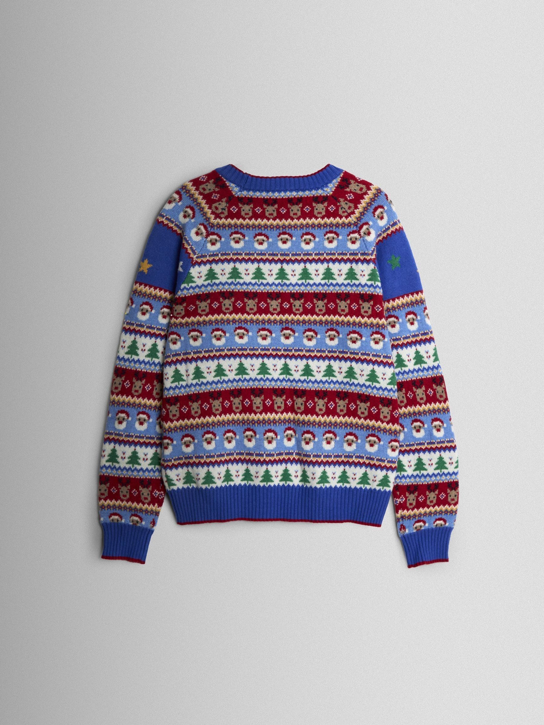 Blue Men's Santa & Rocket Fairisle Jumper - Image 2 of 3