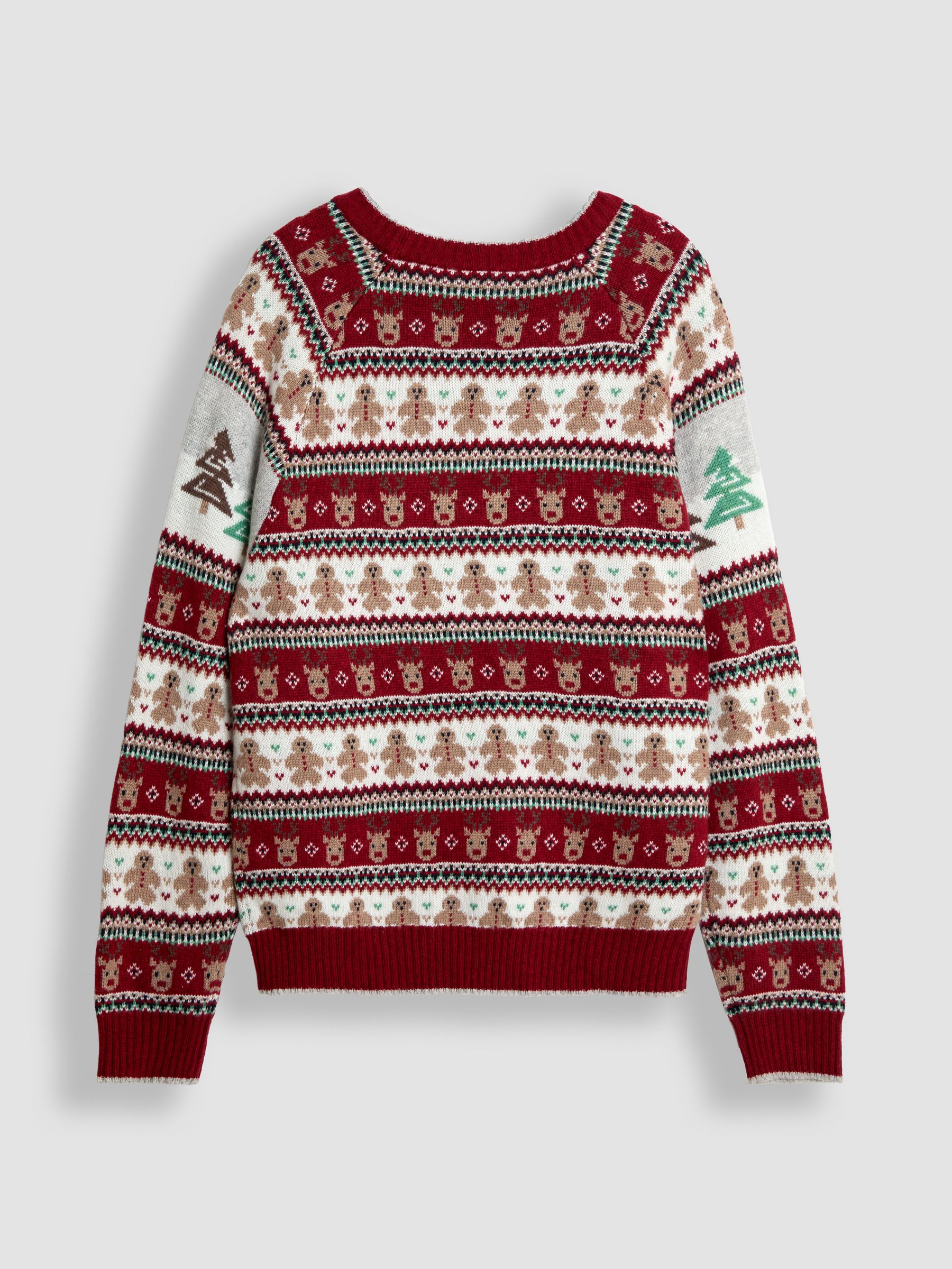 Burgundy Men's Christmas Scene Fairisle Jumper - Image 2 of 3