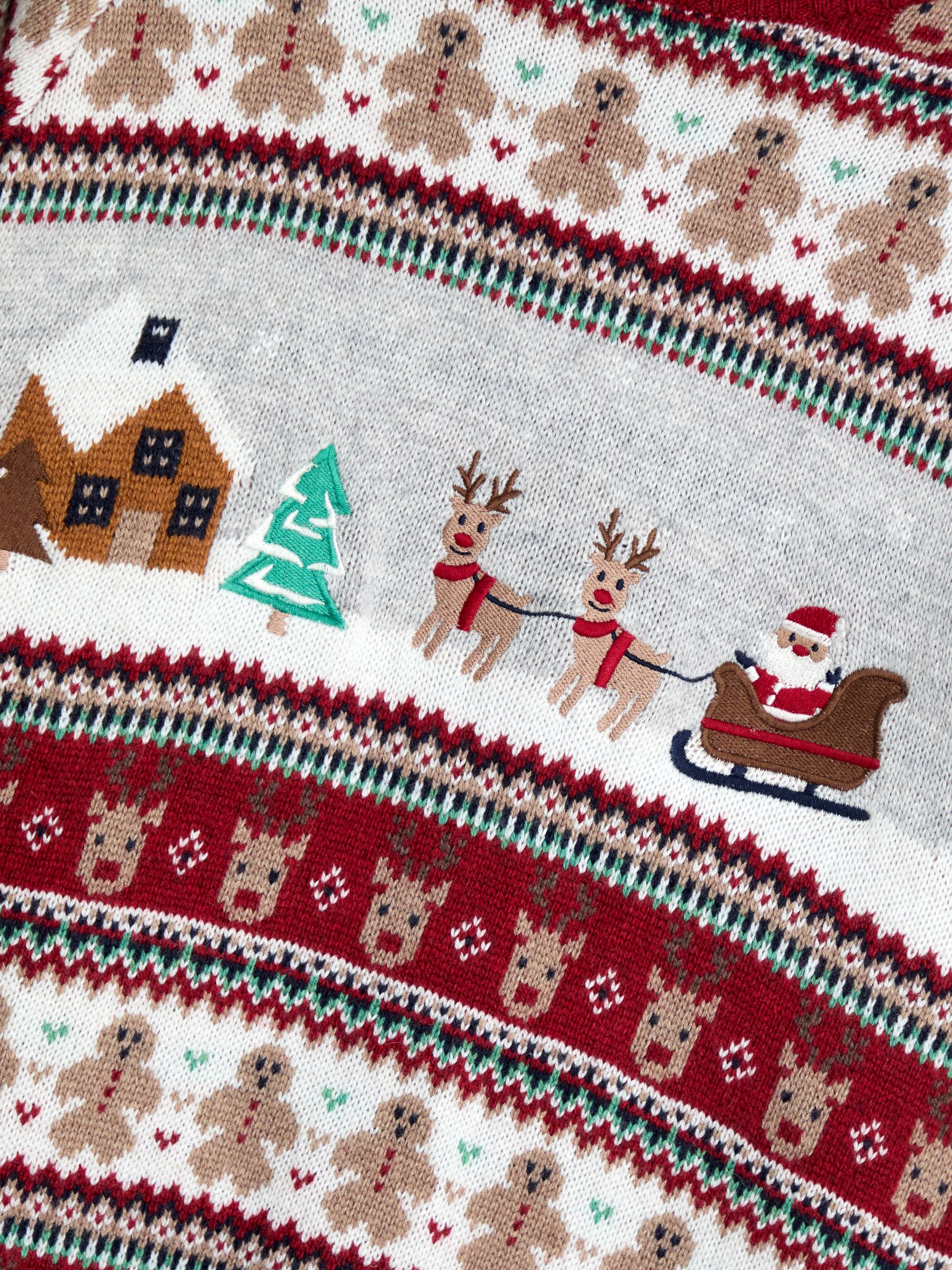 Burgundy Men's Christmas Scene Fairisle Jumper - Image 3 of 3