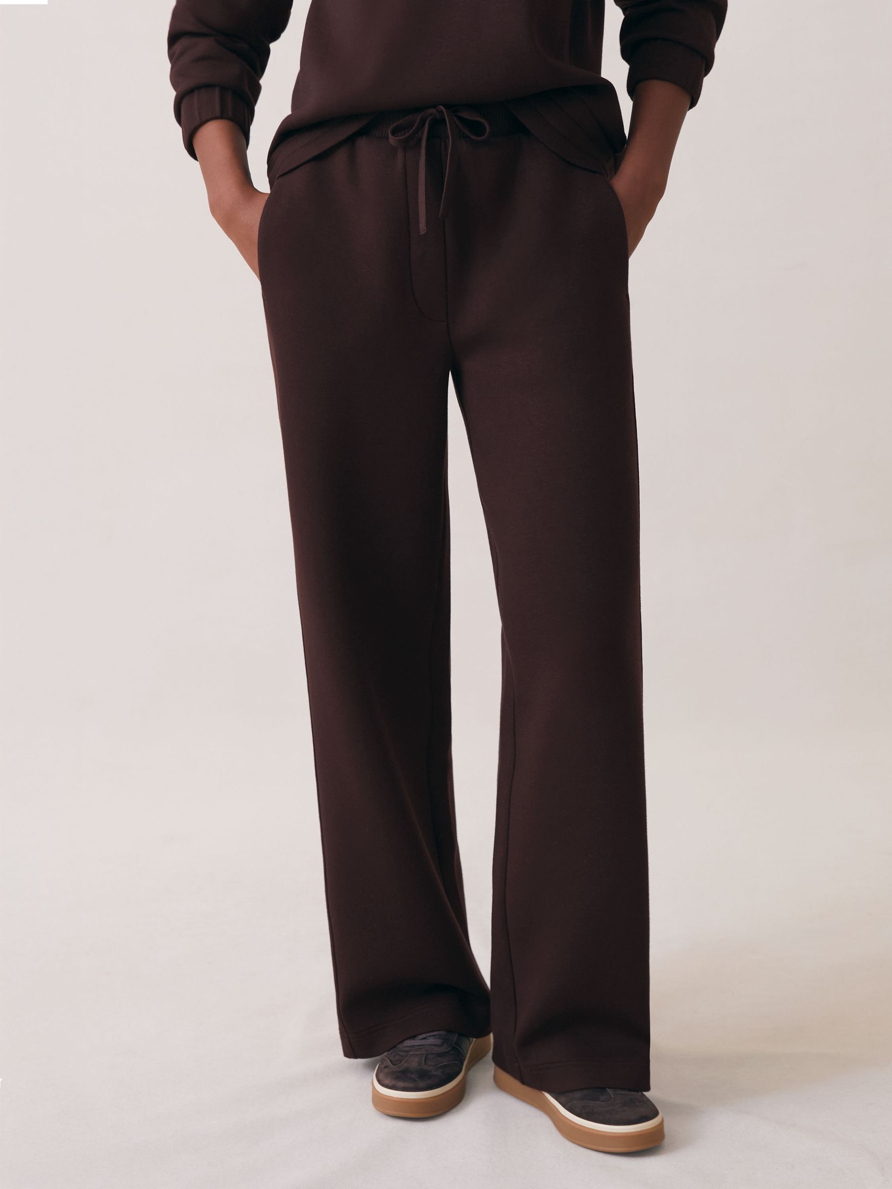 Premium Interlock Wide-Leg Joggers in Plum - image 4