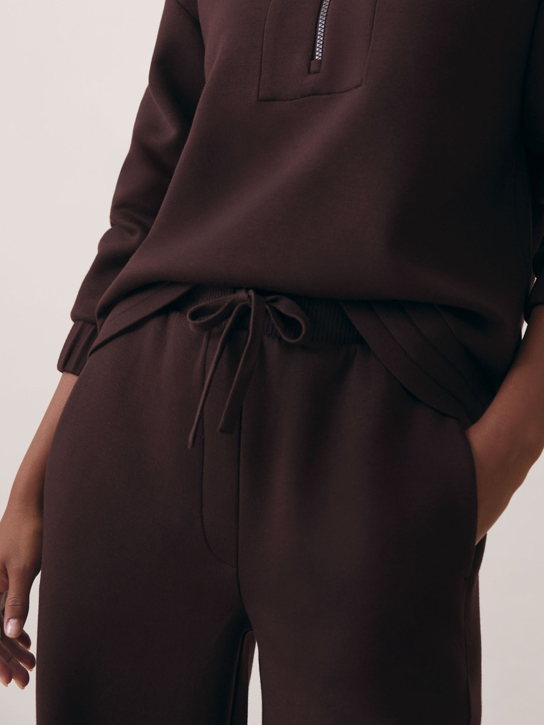 Premium Interlock Wide-Leg Joggers in Plum - image 5