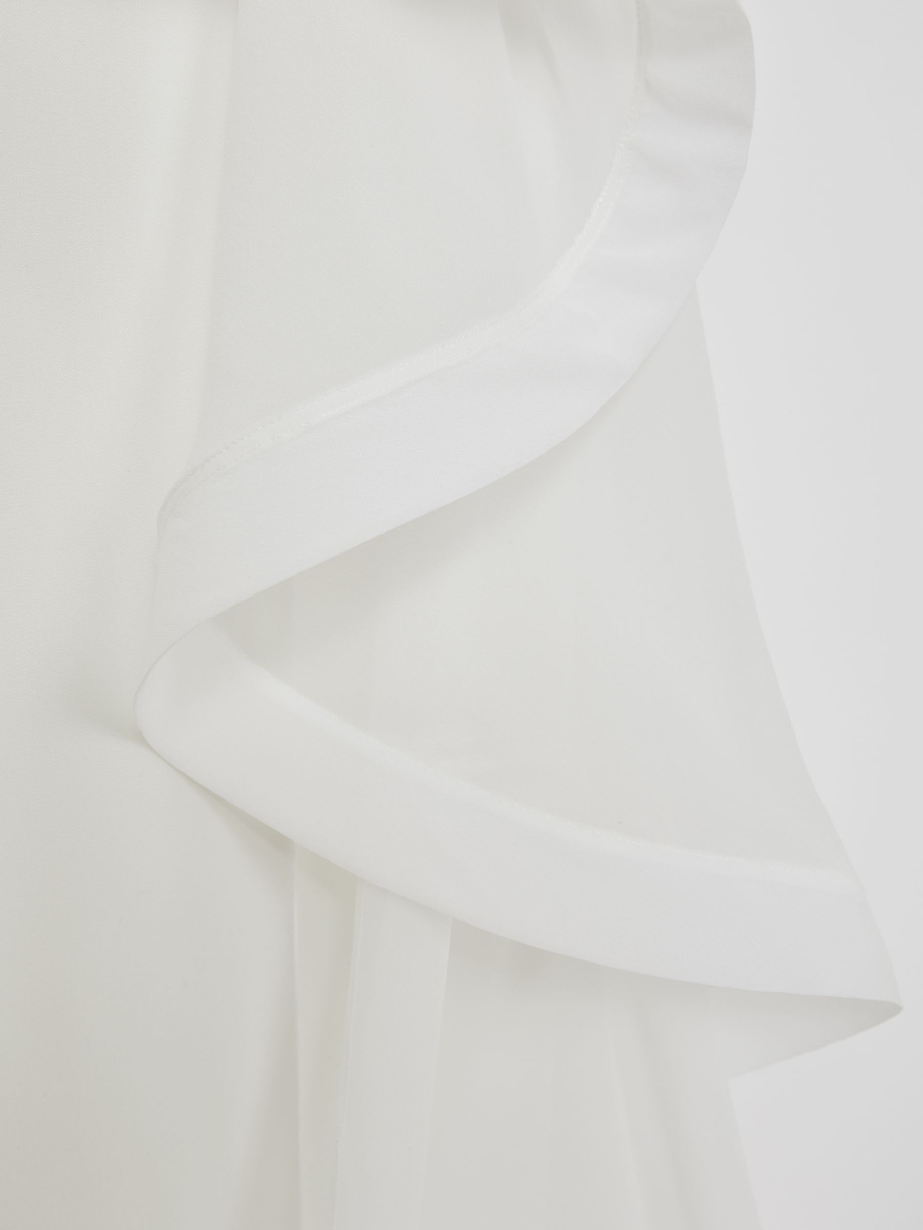 Silk Ruffle Bandeau Wide-Leg Jumpsuit in Ivory - Image 8 of 8