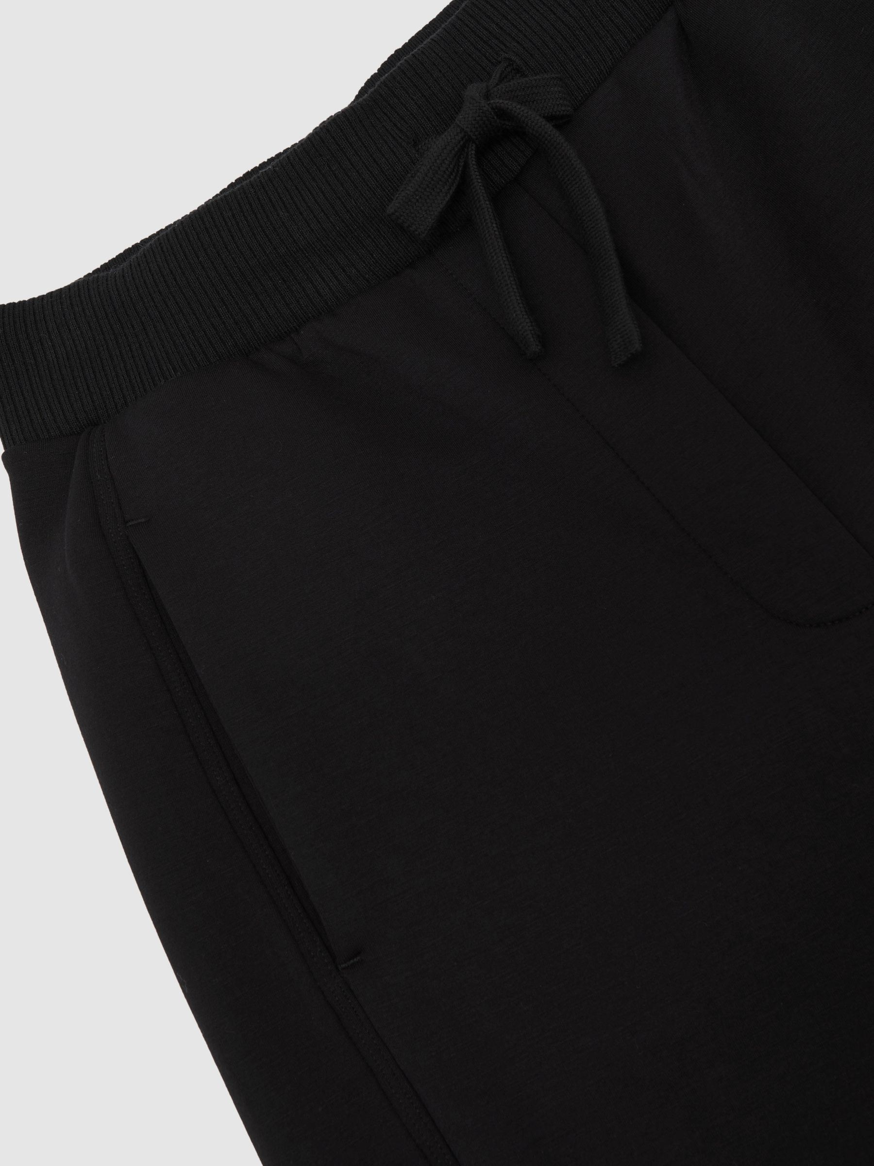 Petite Premium Interlock Wide-Leg Joggers in Black - image 4