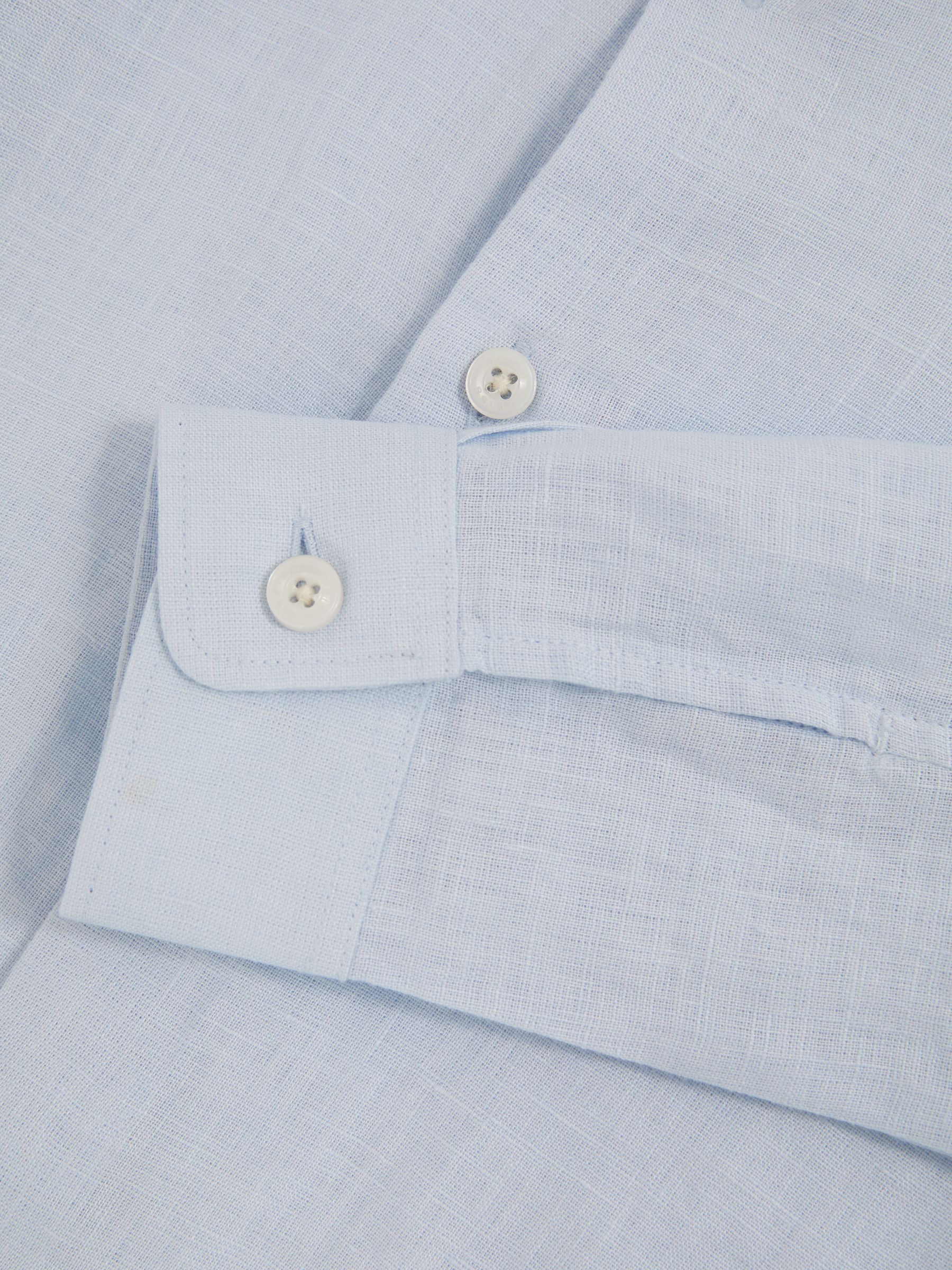 3-9 yrs Linen Cutaway Collar Shirt in Pale Blue - Image 4 of 4