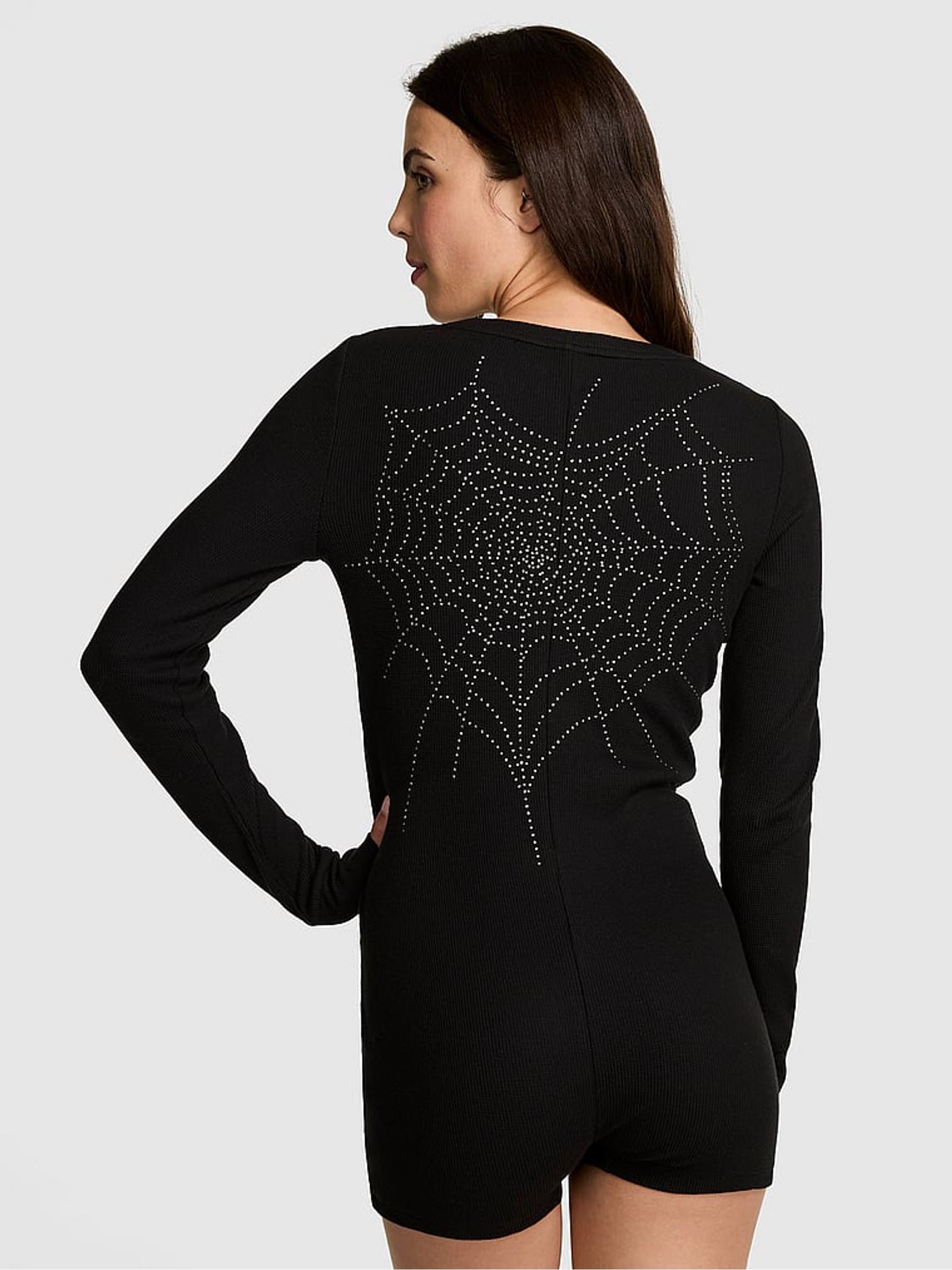 Black Spiderweb Halloween Playsuit - Image 2 of 2