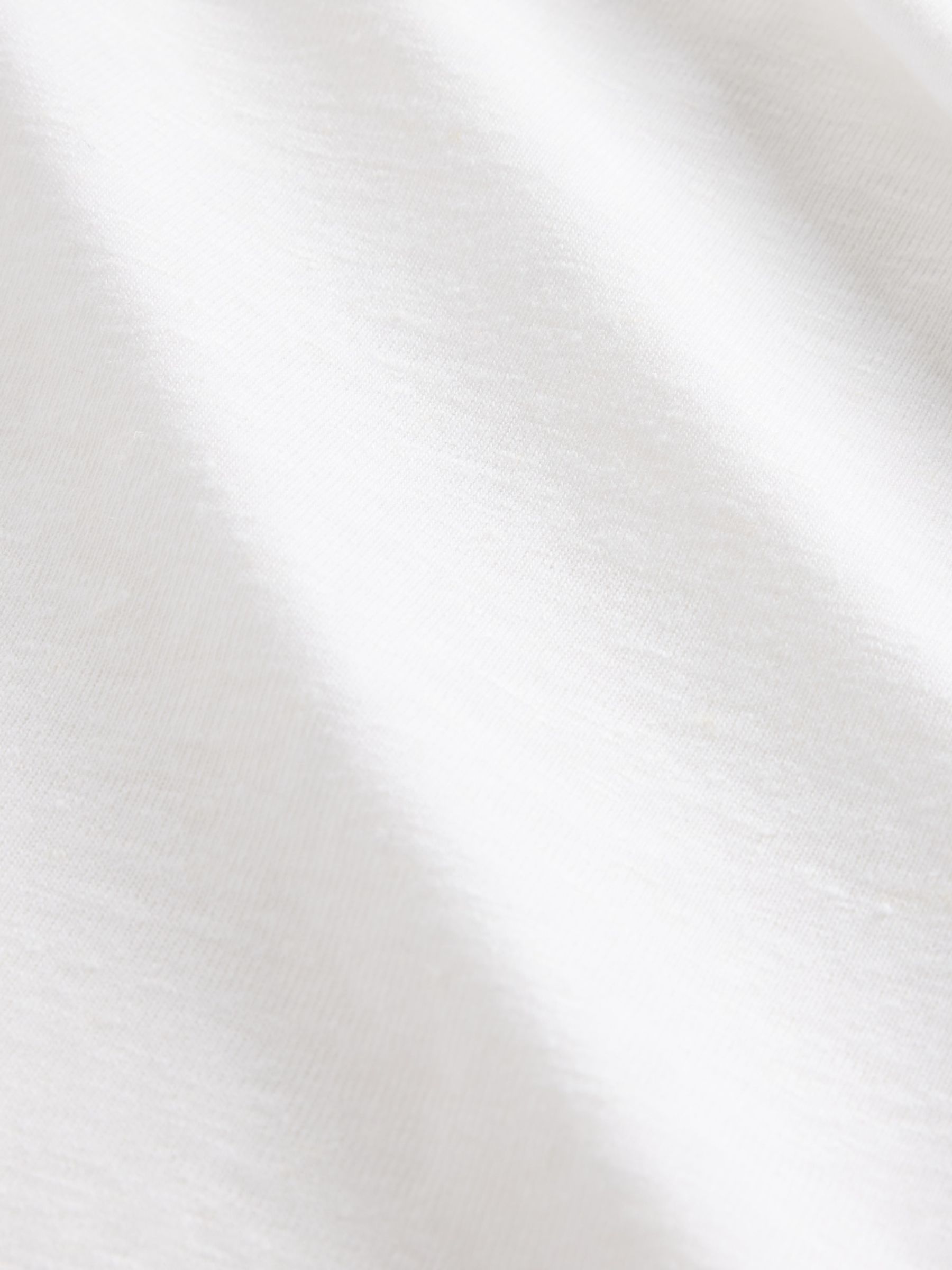 White Linen-Blend Crew Neck Shell T-Shirt - Image 5 of 5