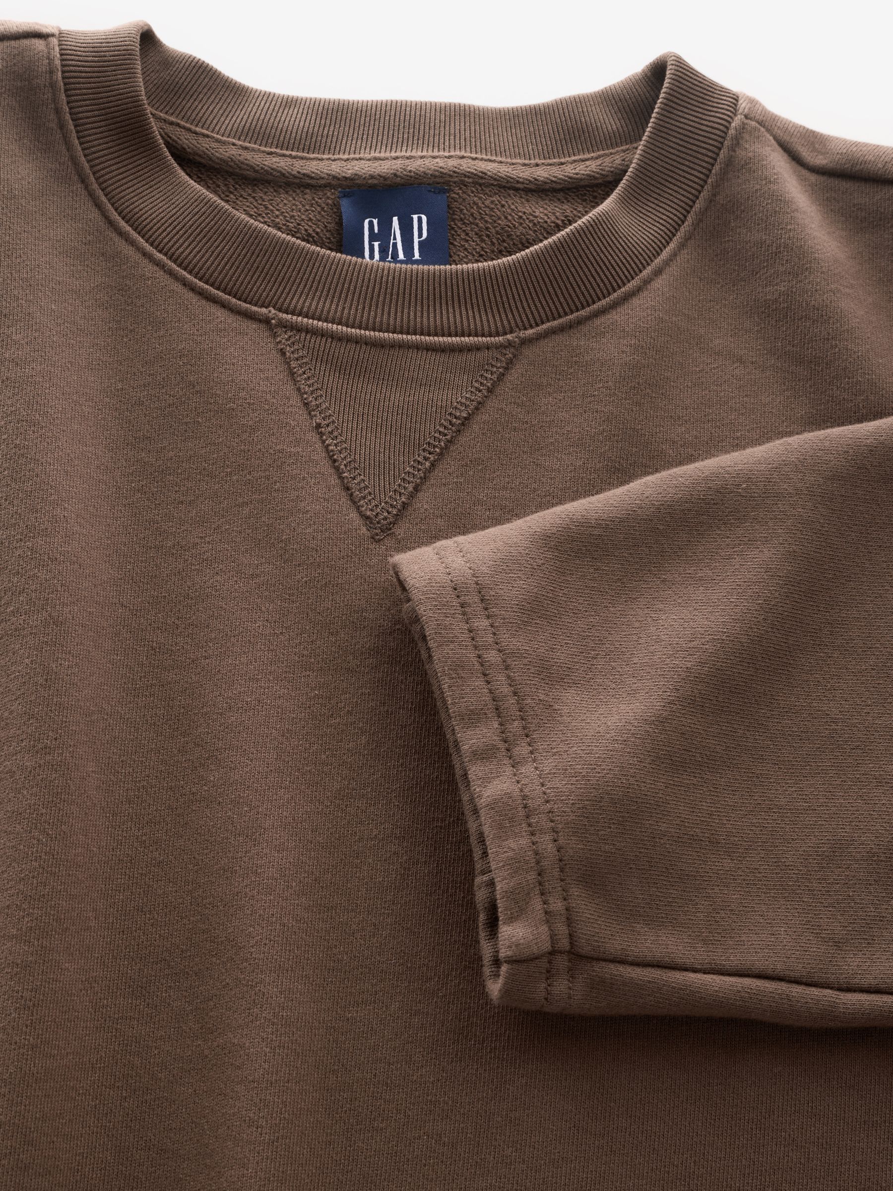 Brown Heavyweight French Terry Barrel-Sleeve Sweatshirt - Image 3 of 4