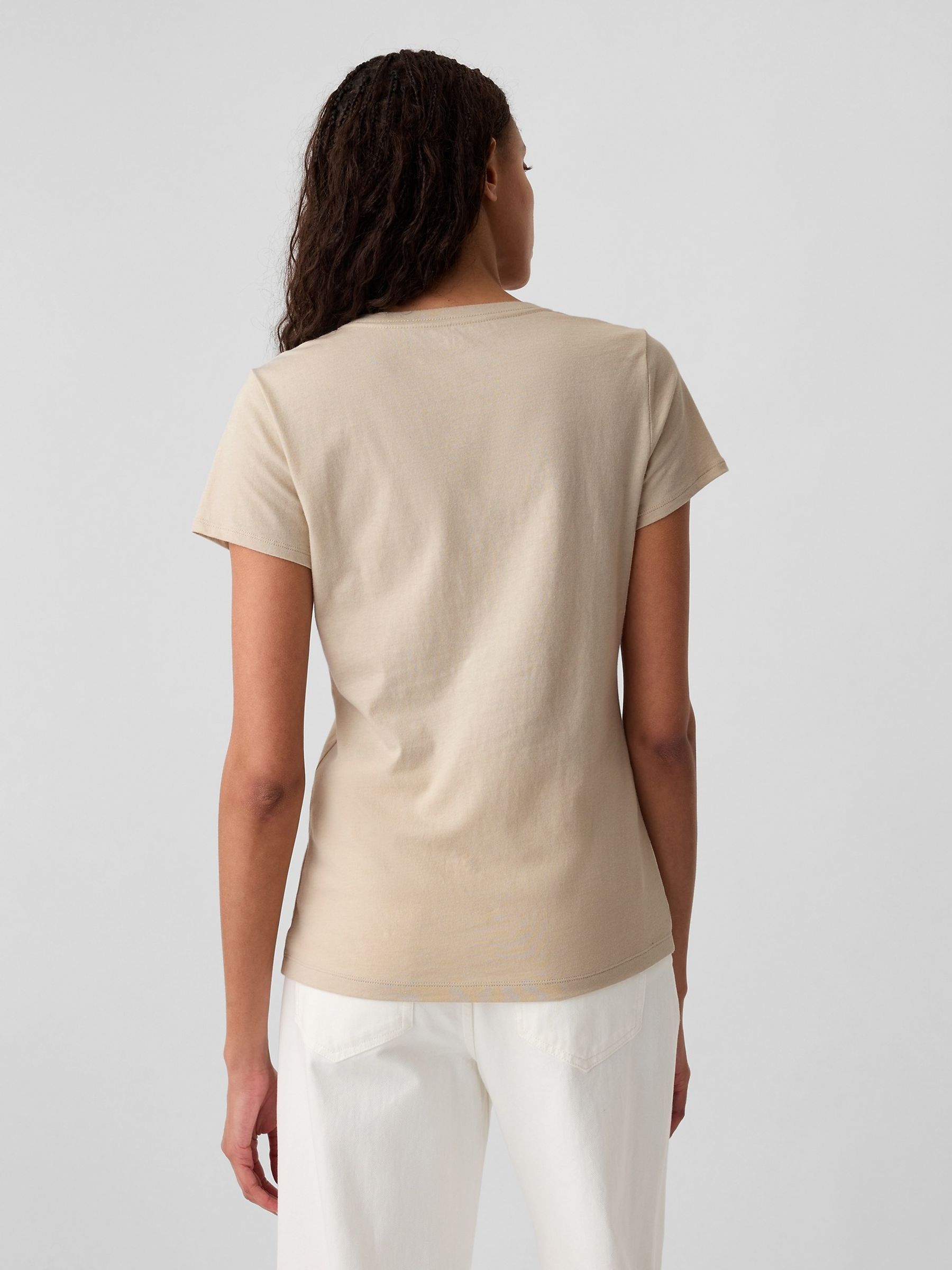 Beige Logo Short Sleeve Crew Neck T-Shirt - Image 2 of 4