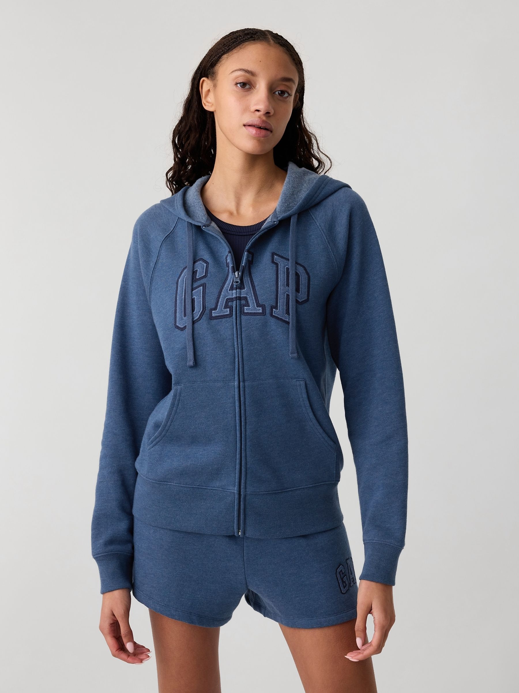 Blue Logo Zip Through Hoodie - Image 1 of 1