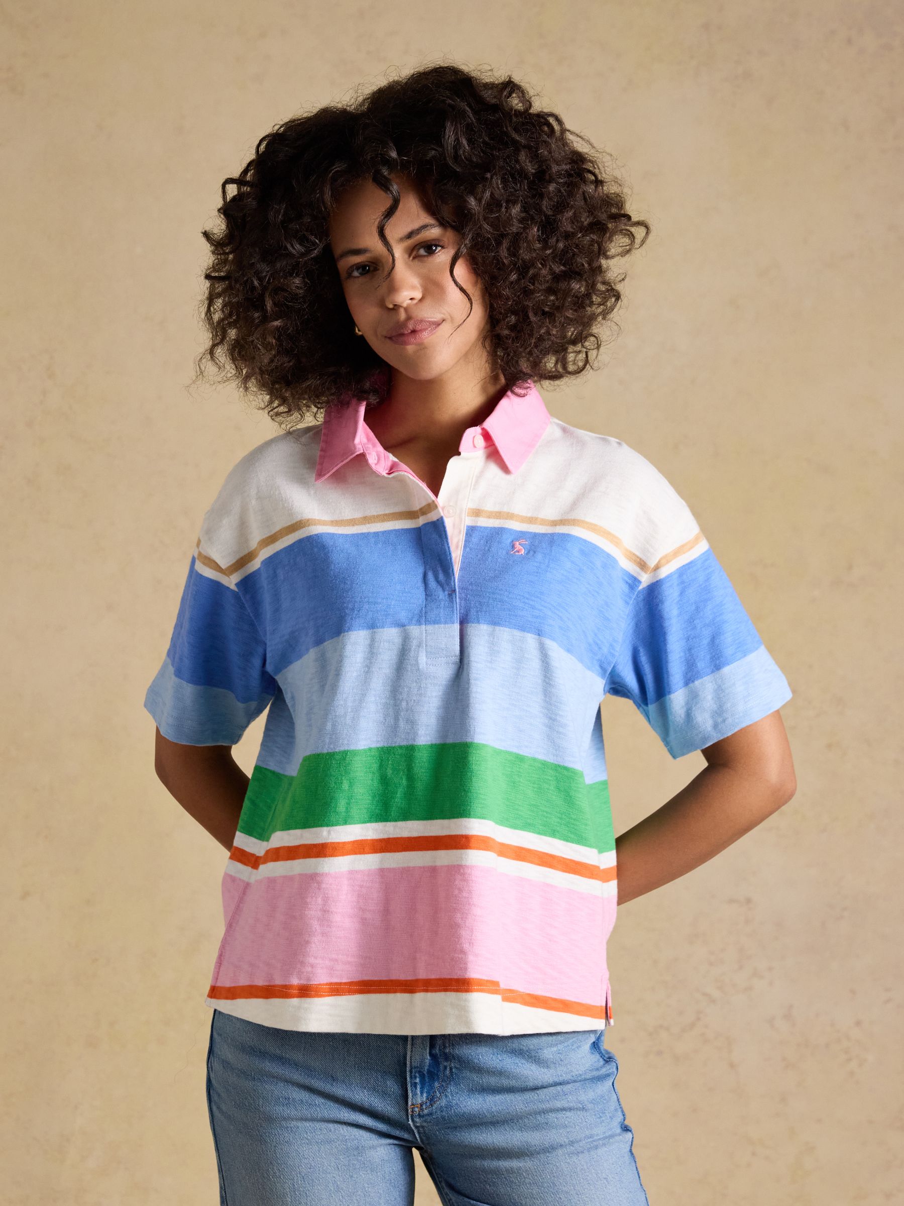 Multi Stripe Short Sleeve Cotton Rugby Shirt - Image 3 of 11