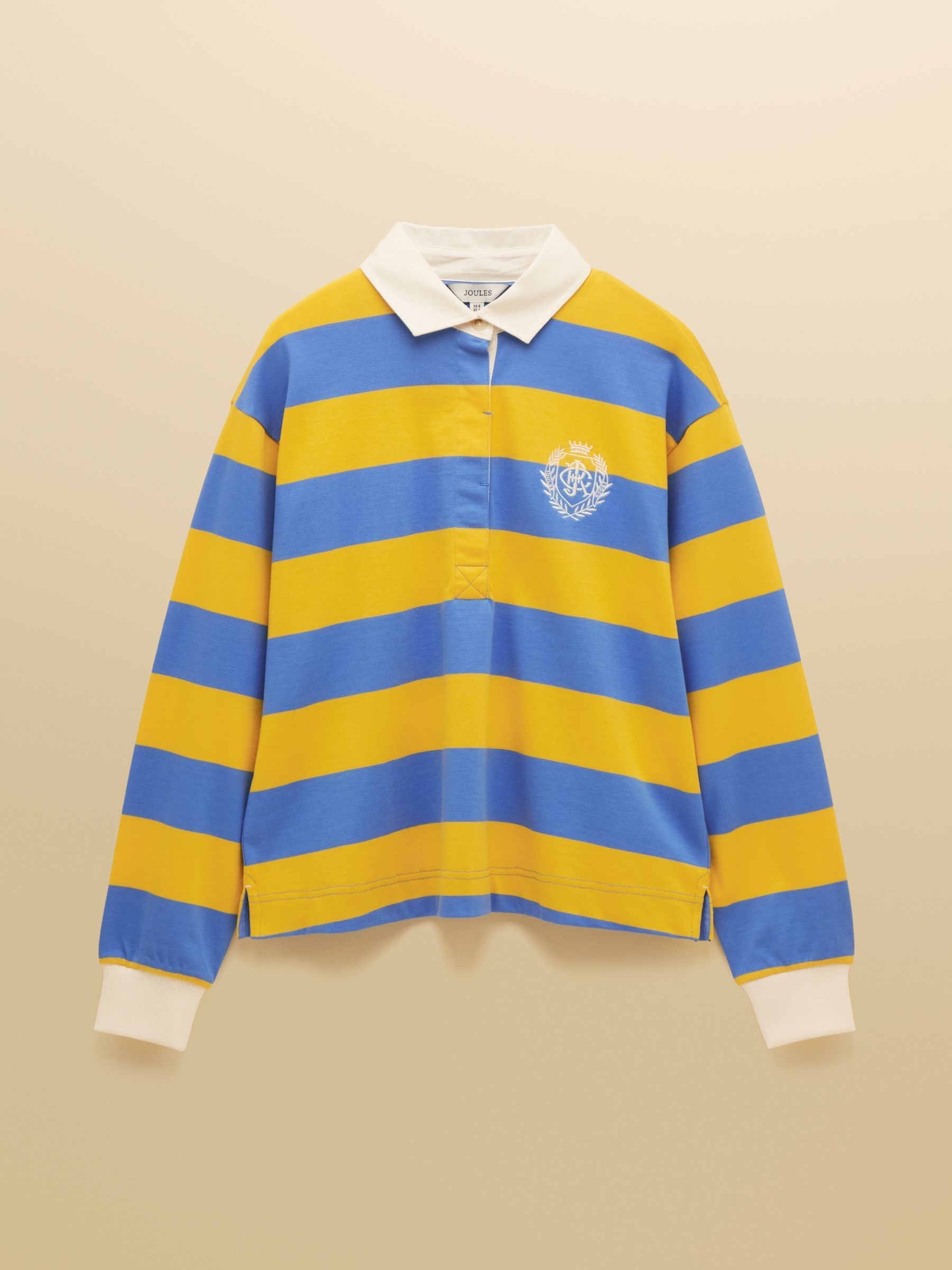 Lara Yellow and Blue Stripe Boxy Fit Rugby Shirt - Image 10 of 10