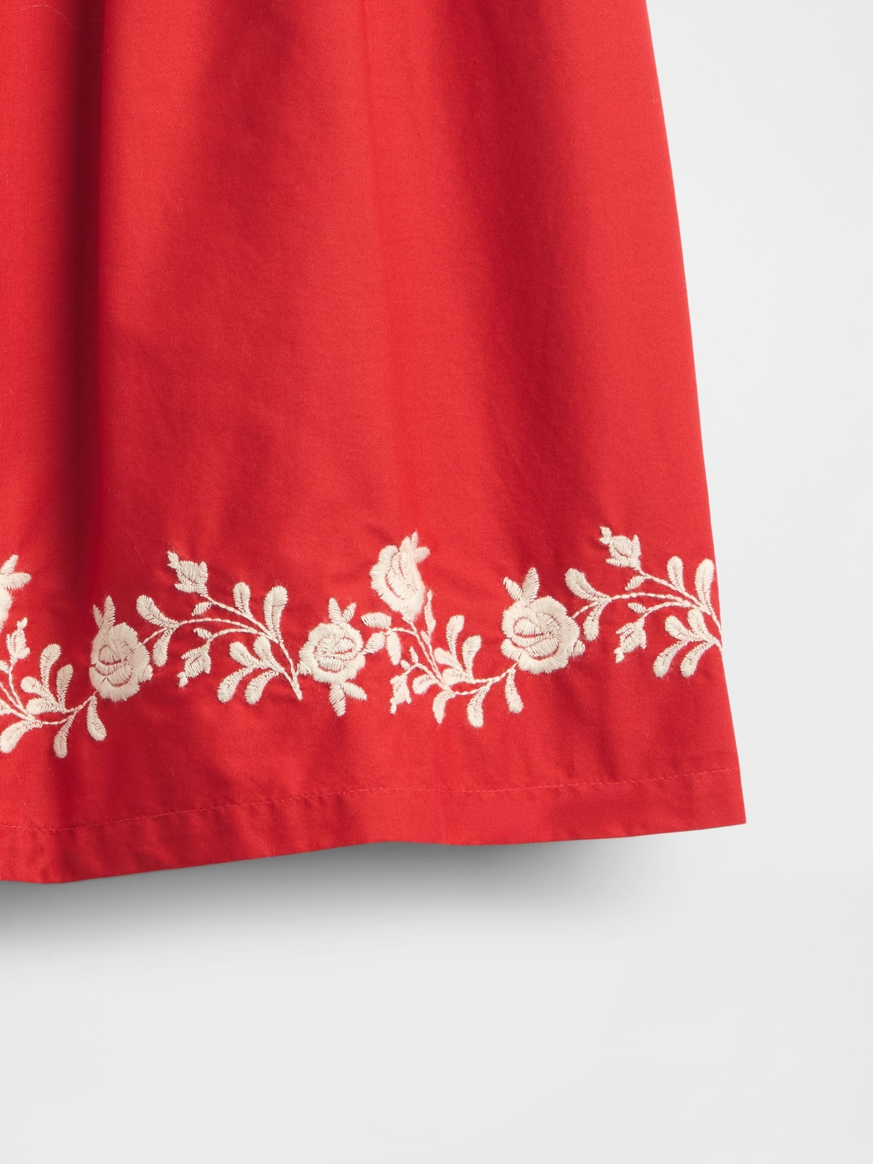 Red Smocked Puff-Sleeve Dress (6mths-5yrs) - Image 4 of 4