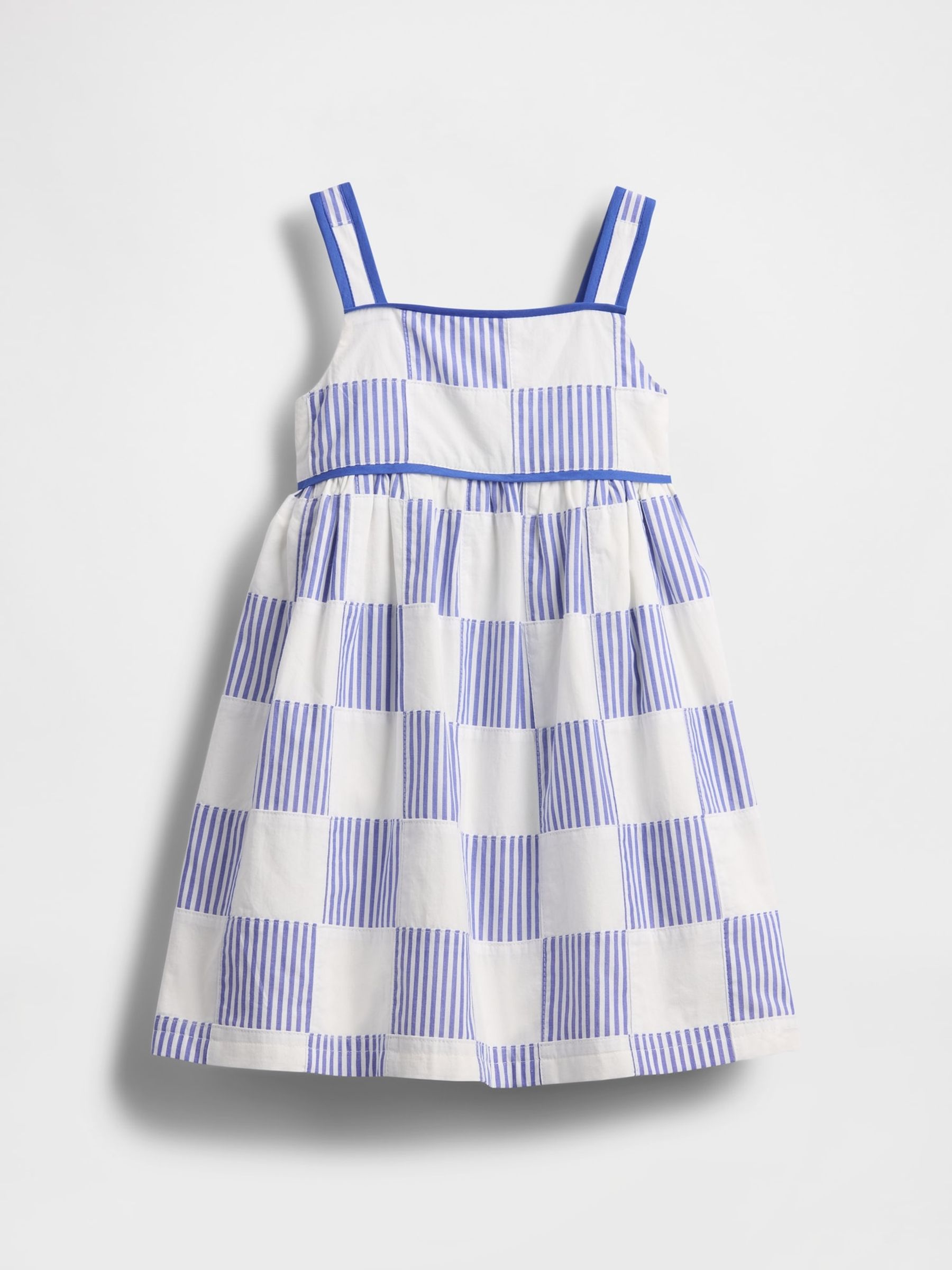 Blue Sleeveless Poplin Patchwork Dress (6mths-5yrs) - Image 2 of 4