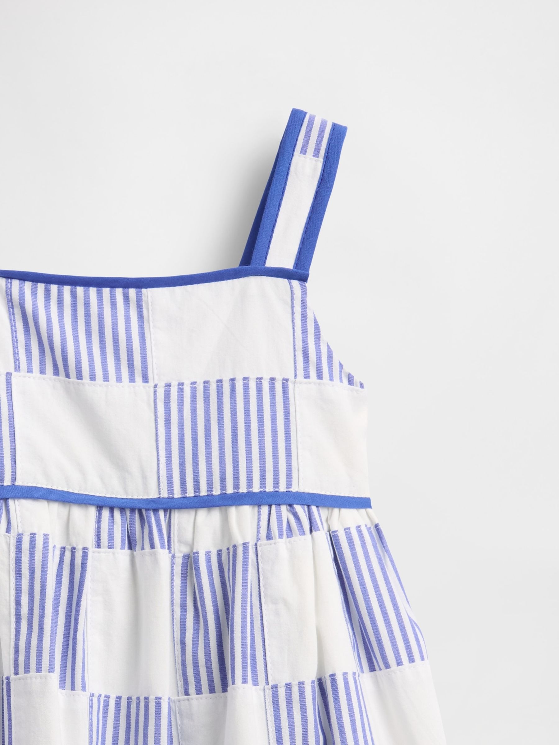 Blue Sleeveless Poplin Patchwork Dress (6mths-5yrs) - Image 4 of 4