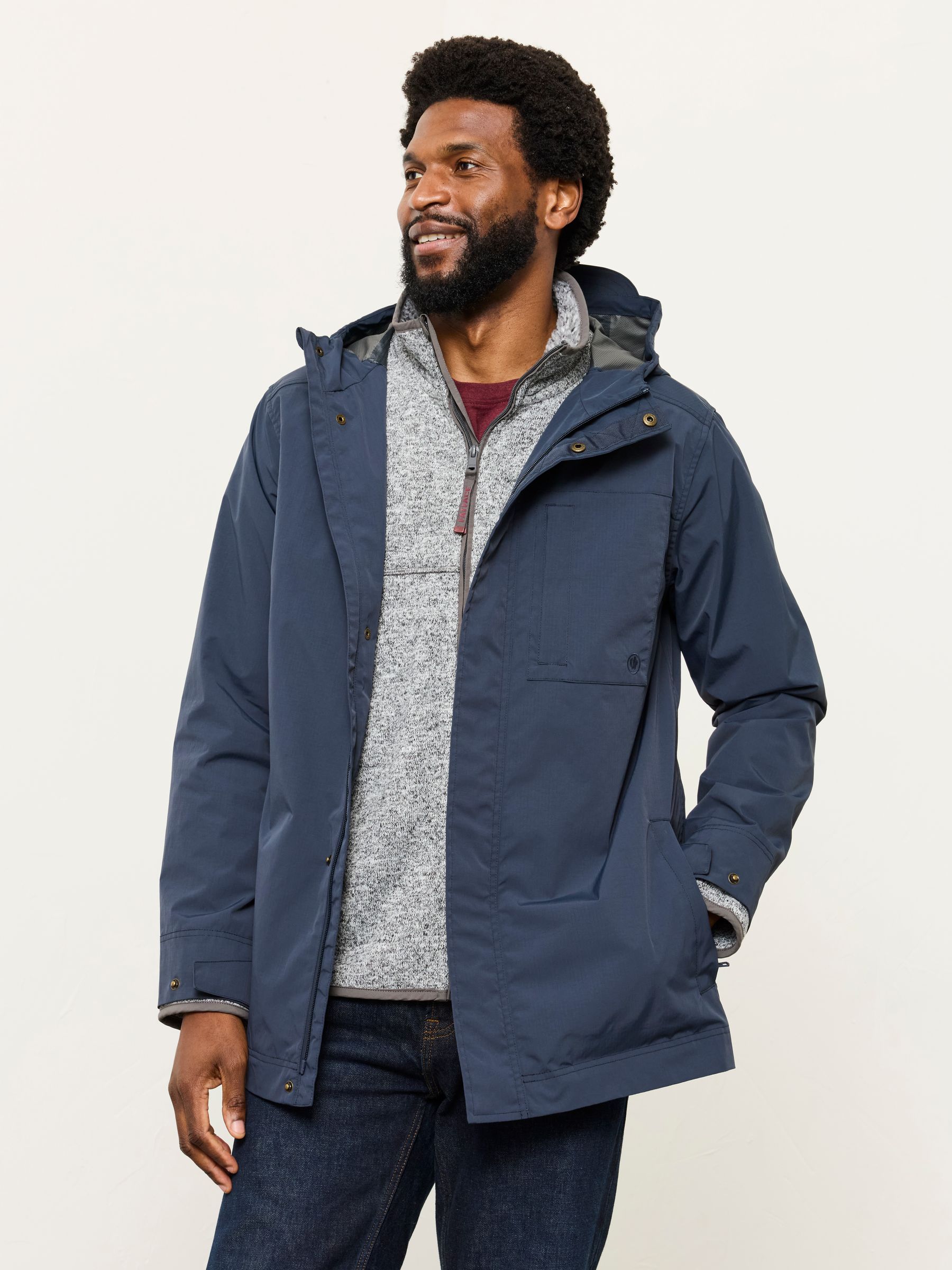 Navy Blue Waterproof Lightweight Jacket | FatFace USA