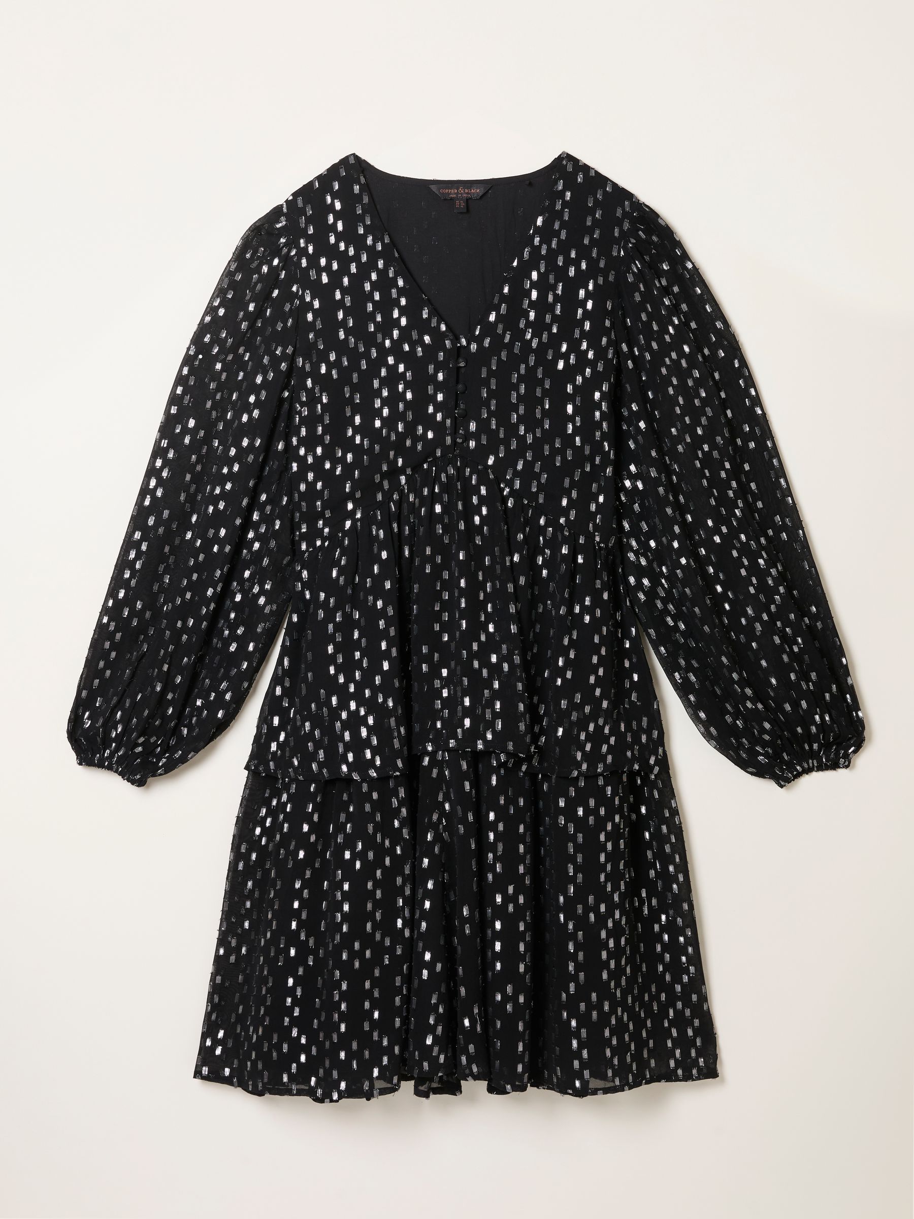 Lenny Black Petite Metallic Dress - Image 2 of 2