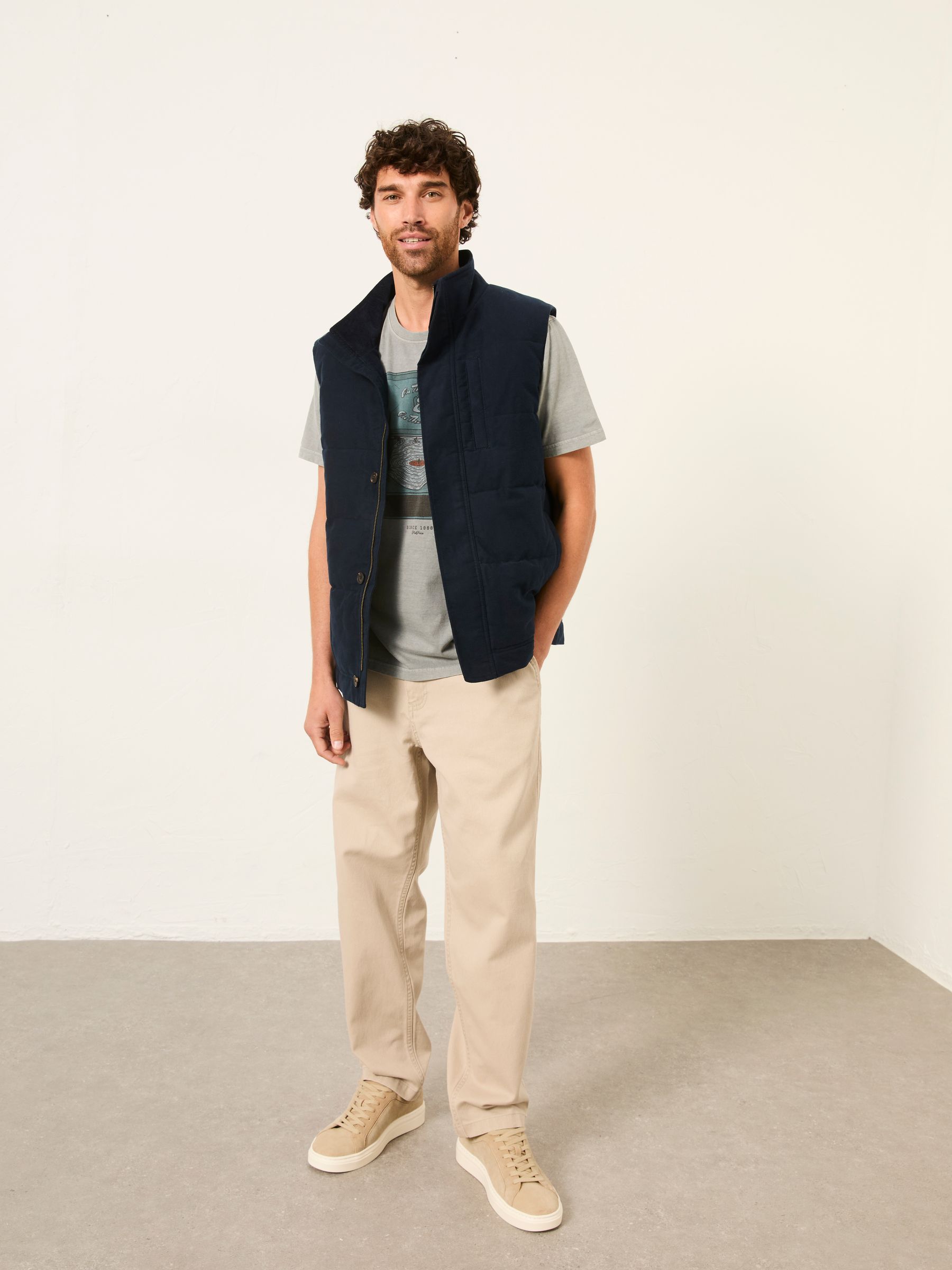 Navy Moleskin Gilet - Image 1 of 7