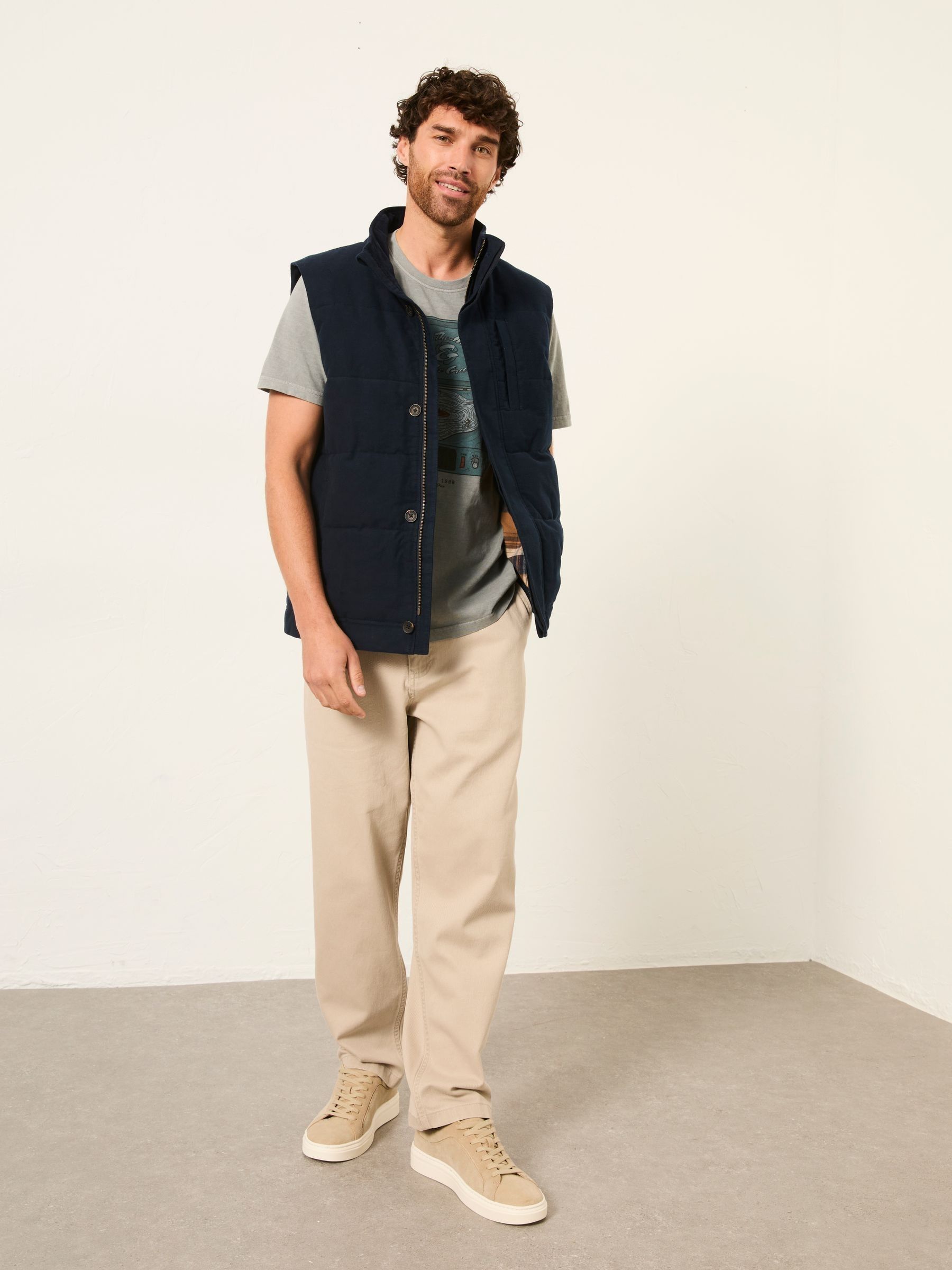 Navy Moleskin Gilet - Image 3 of 7